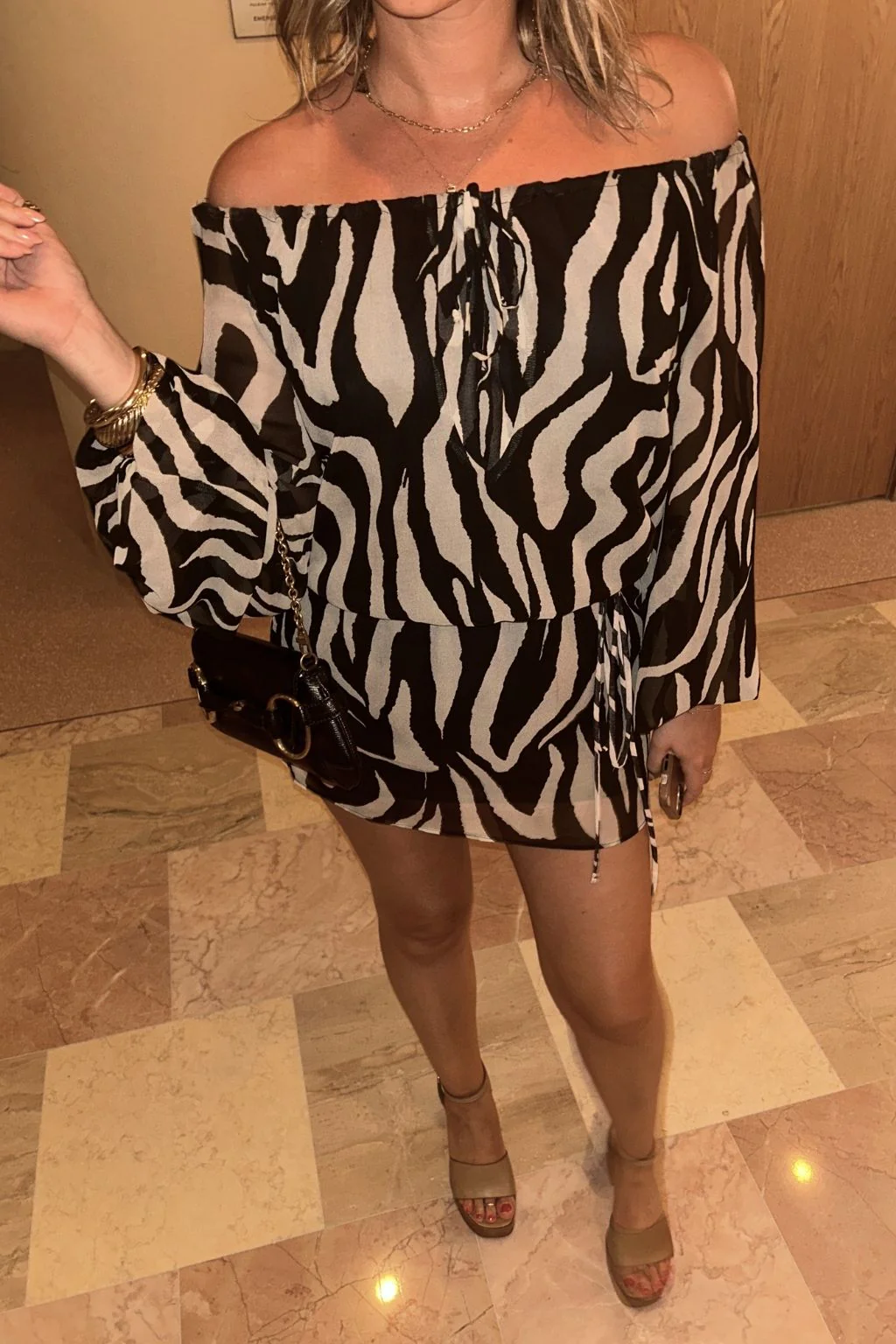 Gina Zebra Mini Dress - Image 3