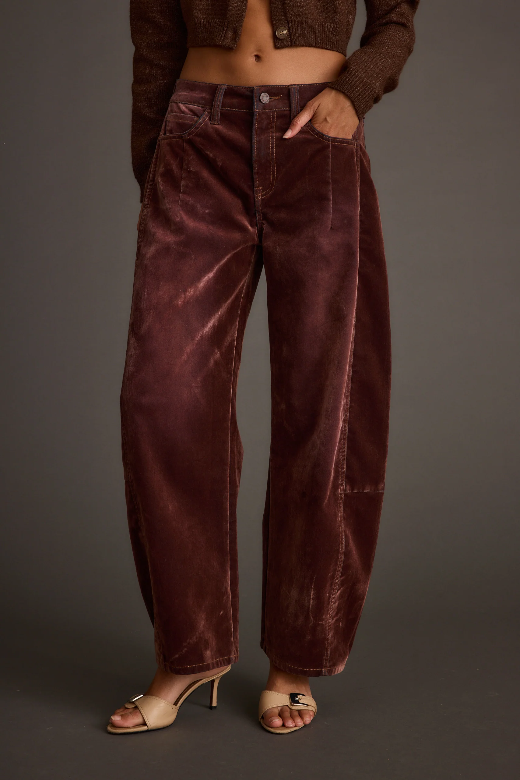 Gracyn Mulberry Velveteen Barrel Pants - Image 2