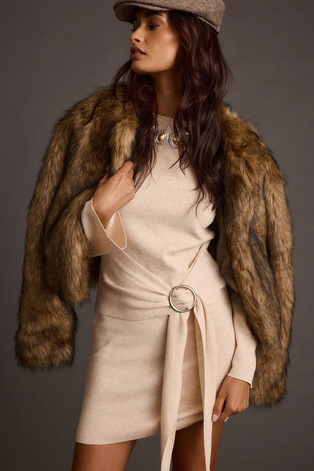 Grayden Cream Belted Mini Dress - Image 5