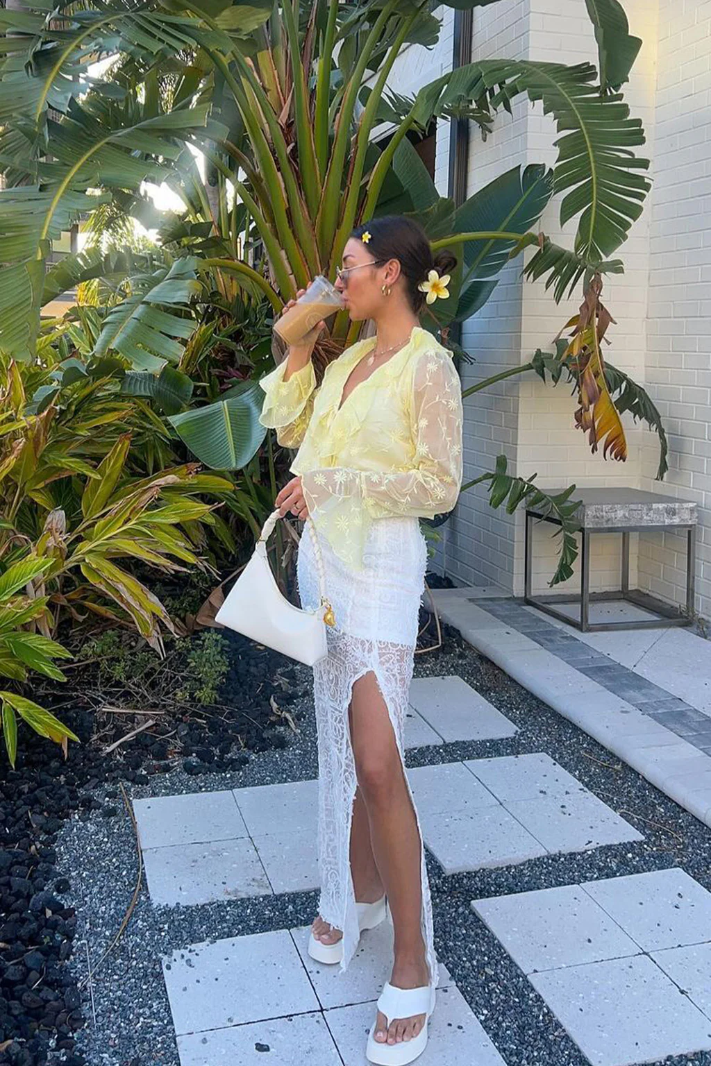 Guilliana Yellow Ruffle Blouse - Image 4
