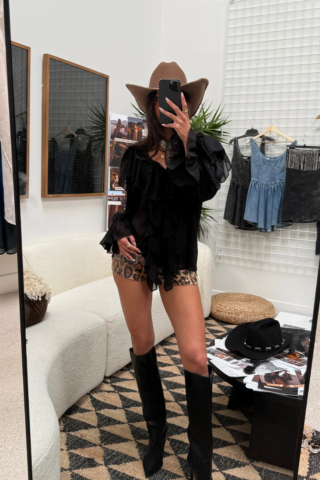 Harlow Black Ruffle Blouse - Image 7