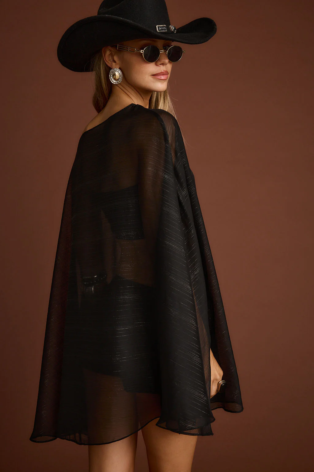 Indie Black Cape Dress - Image 3