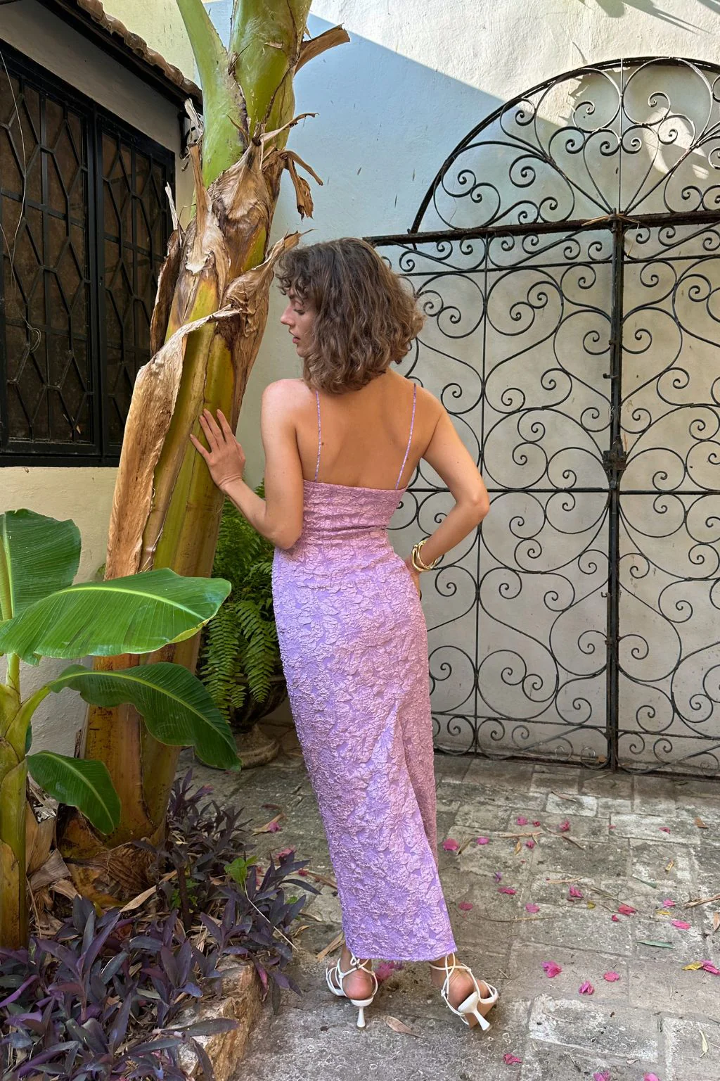 Ingrid Purple Floral Maxi Dress - Image 2
