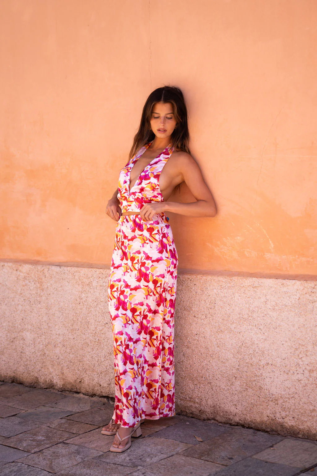 Joelle Pink Floral Maxi Skirt - Image 6