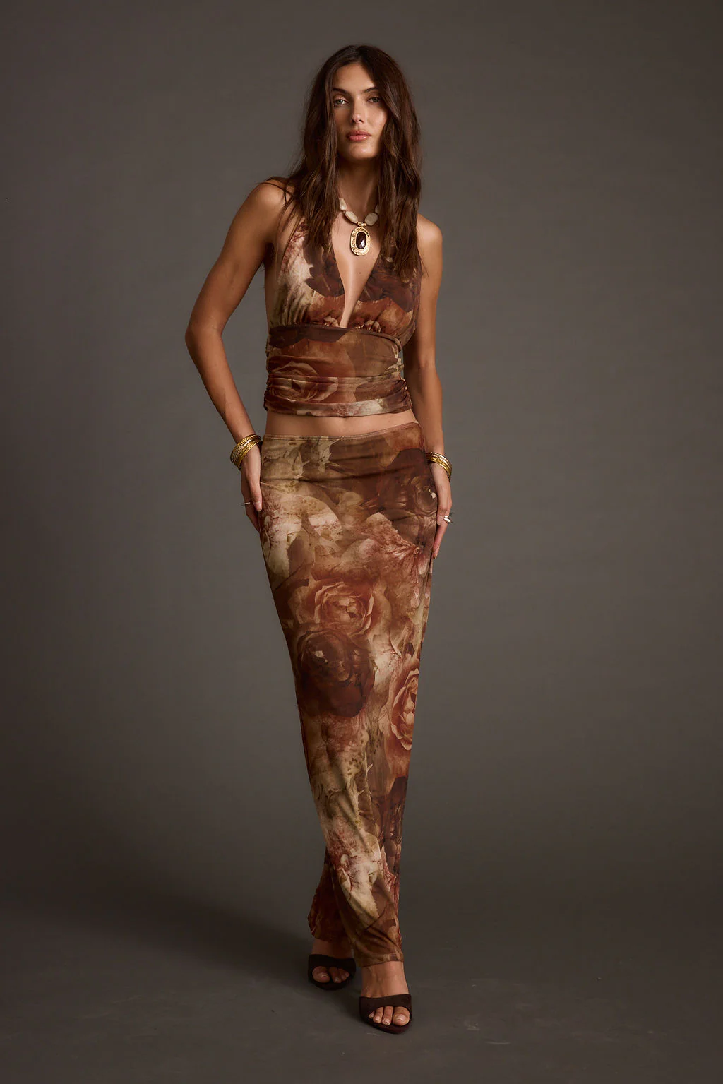 Jane Floral Mesh Halter Top - Image 6