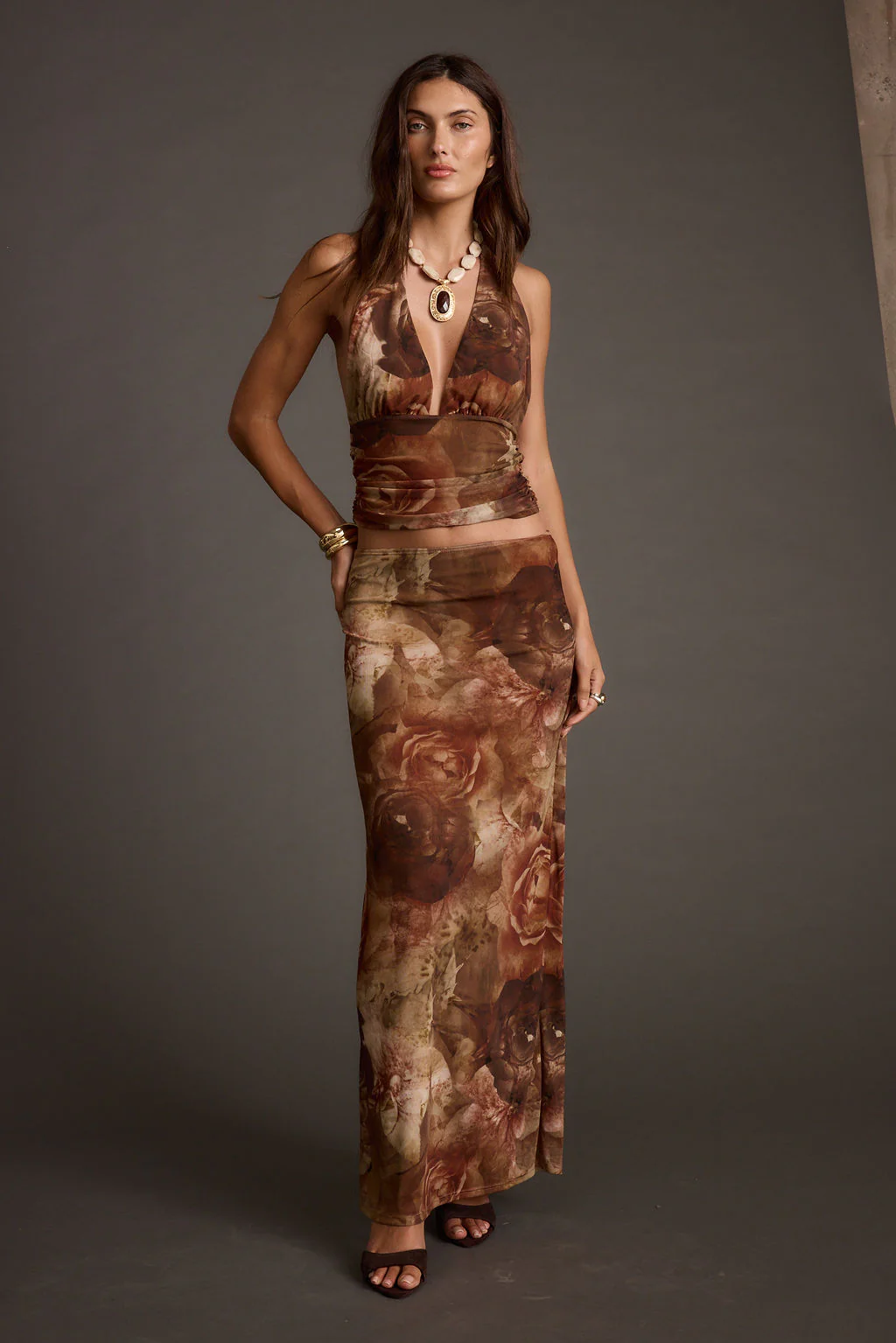 Jane Floral Mesh Halter Top - Image 7