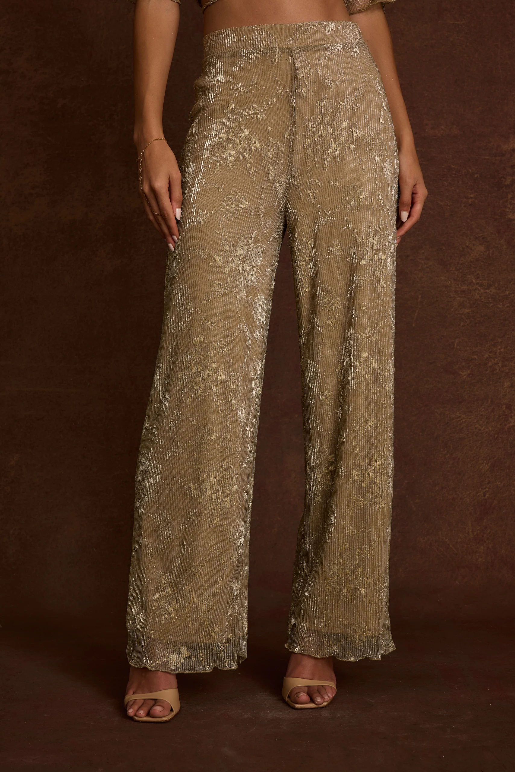 Kaia Gold Metallic Pant - Image 2