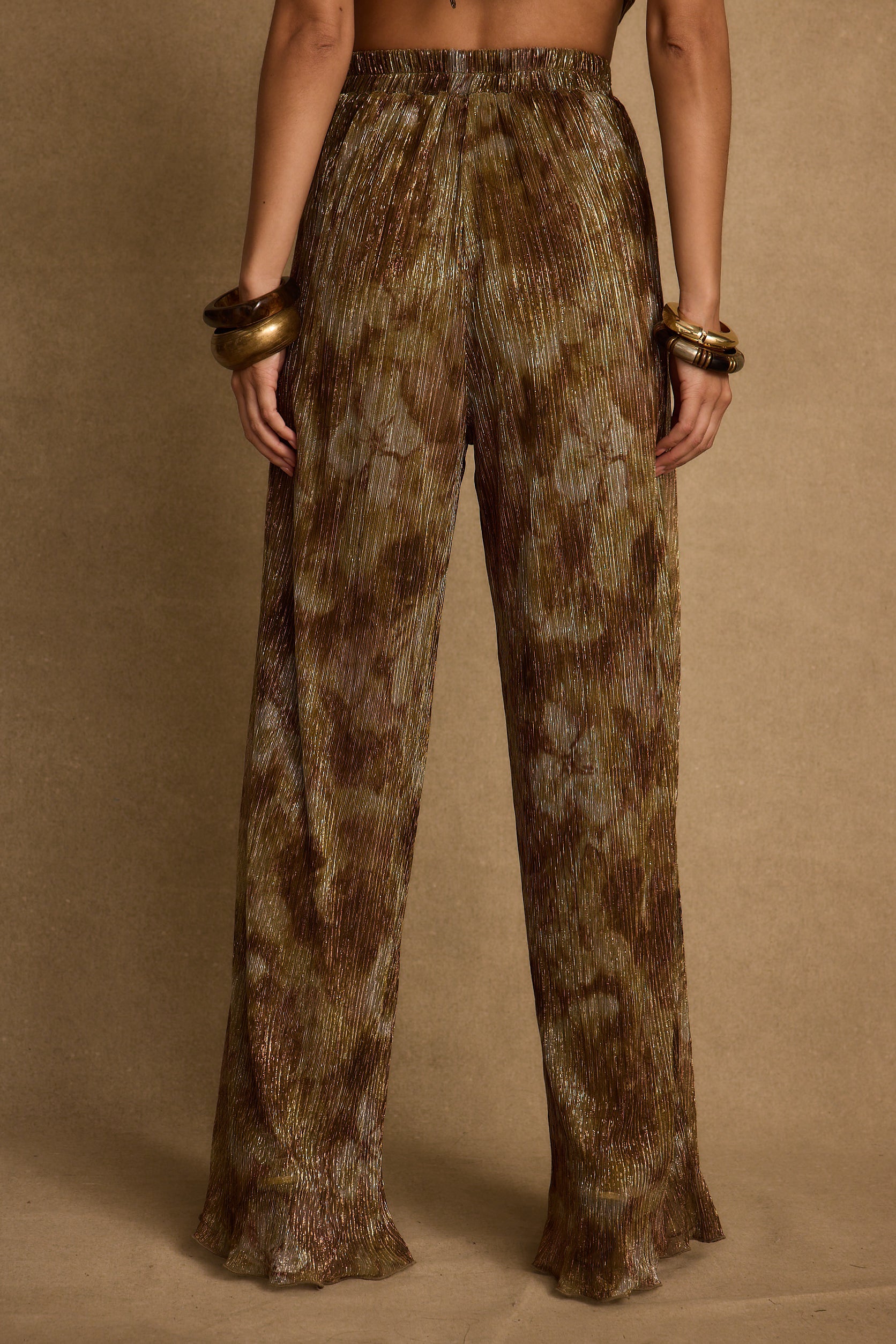 Kaia Moss Metallic Floral Pants - Image 8