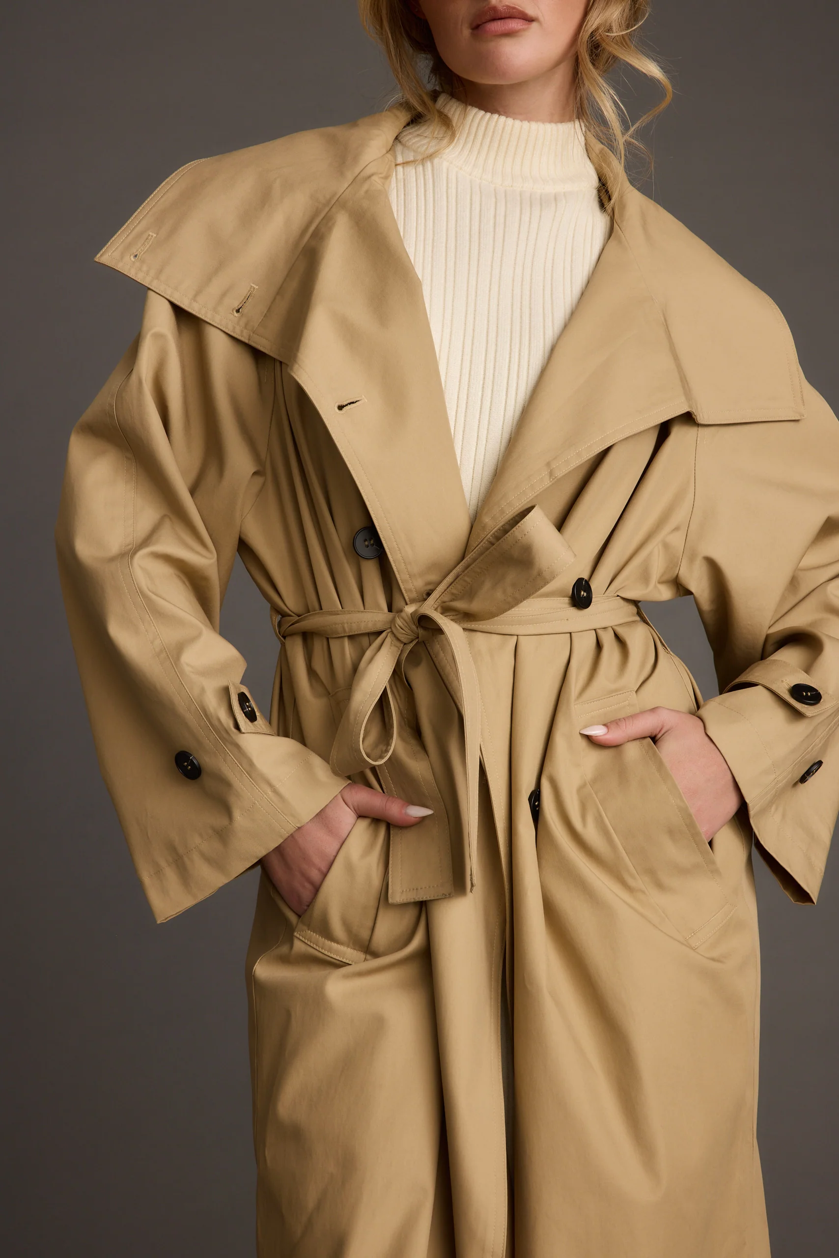 Kate Midi Dress + Moss Trench Coat - Image 5