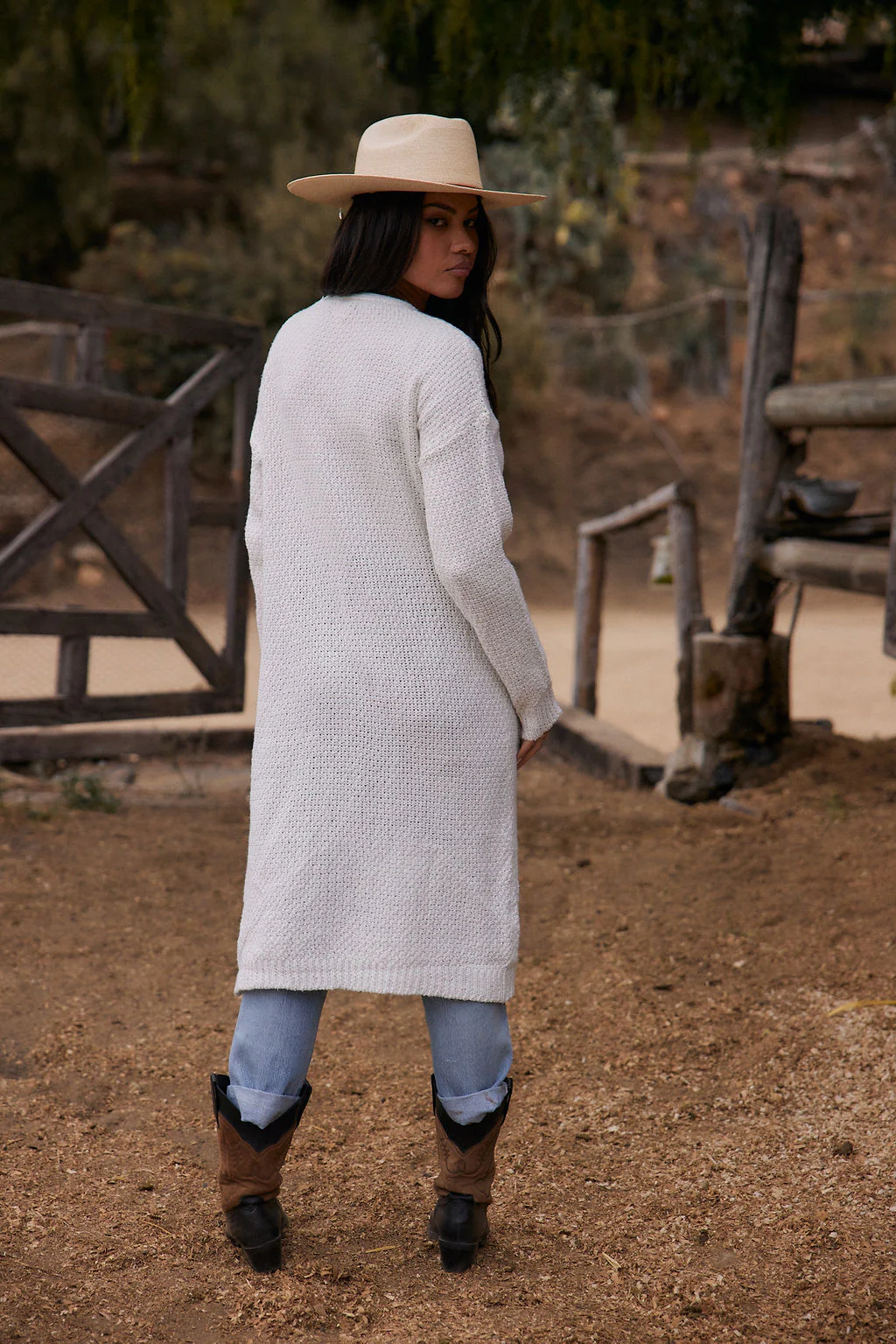 Kelsey White Long Cardigan - Image 2