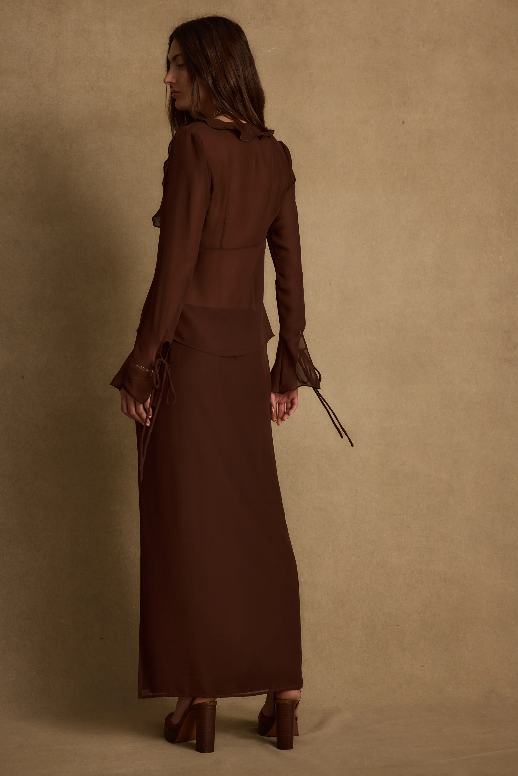 Layla Mocha Long Sleeve Top - Image 4