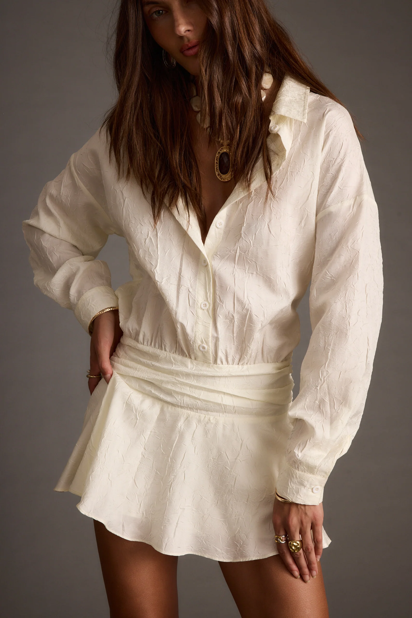 Lennox Ivory Drop Waist Micro Mini Dress - Image 5