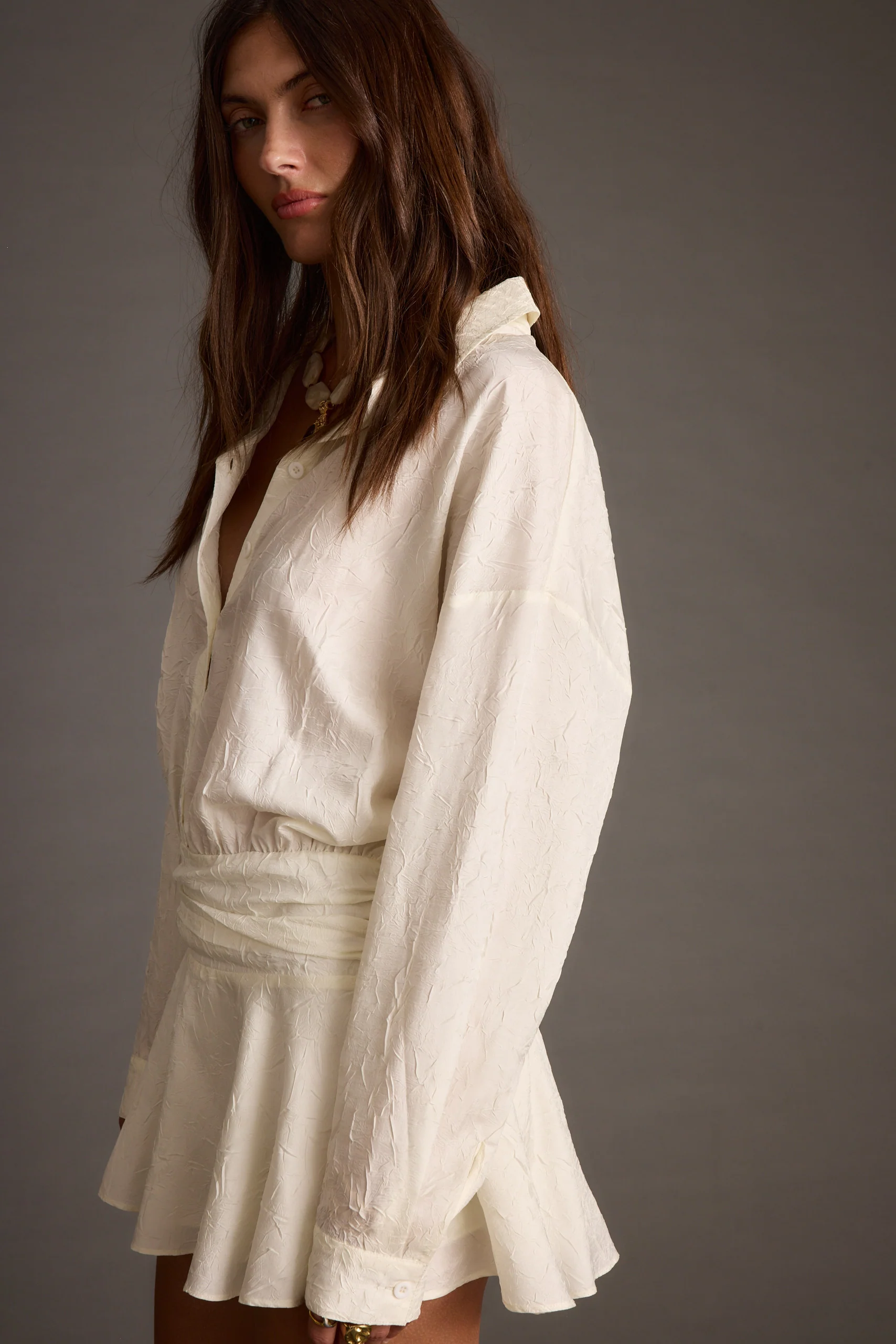 Lennox Ivory Drop Waist Micro Mini Dress - Image 8