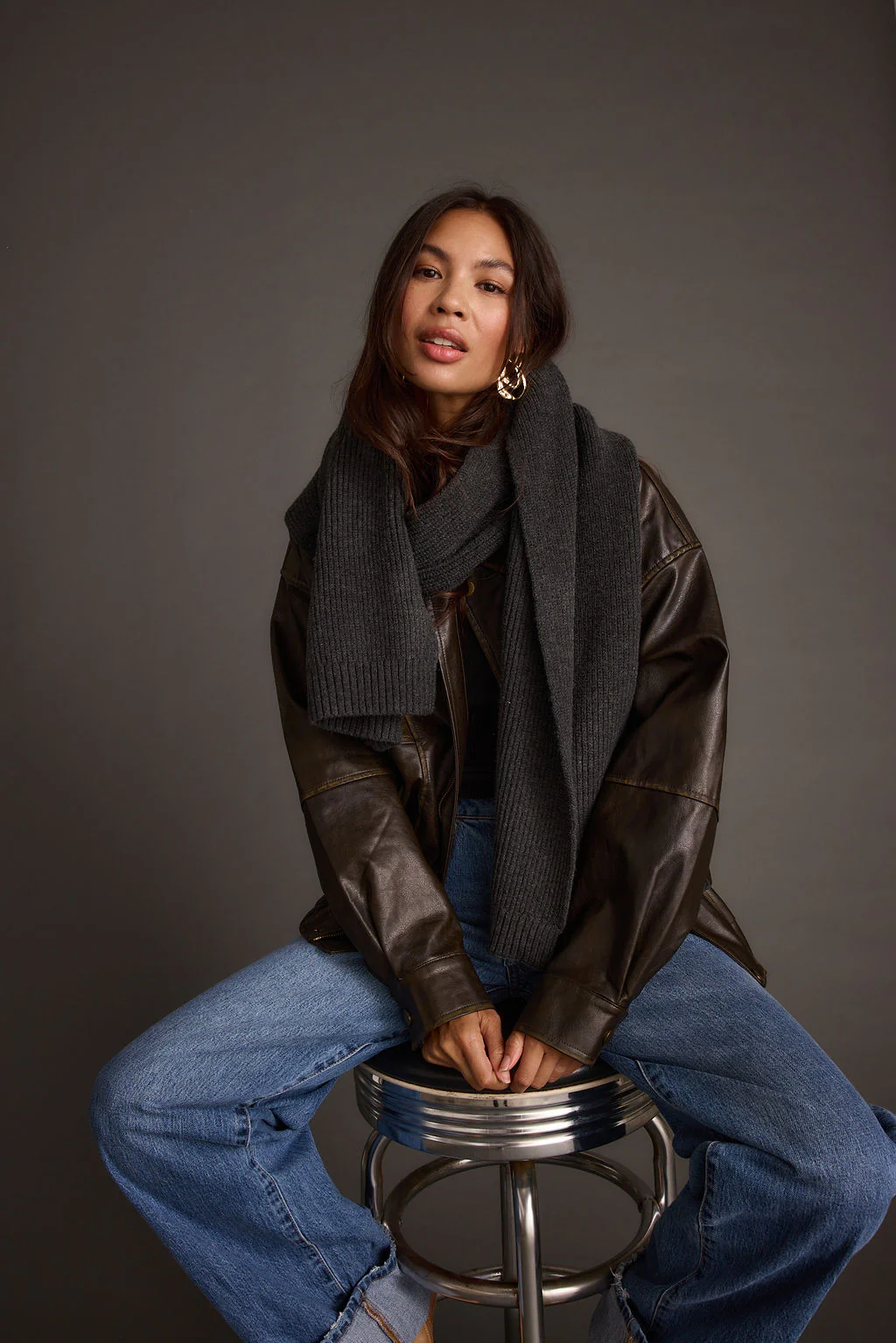Lex Charcoal Scarf - Image 2