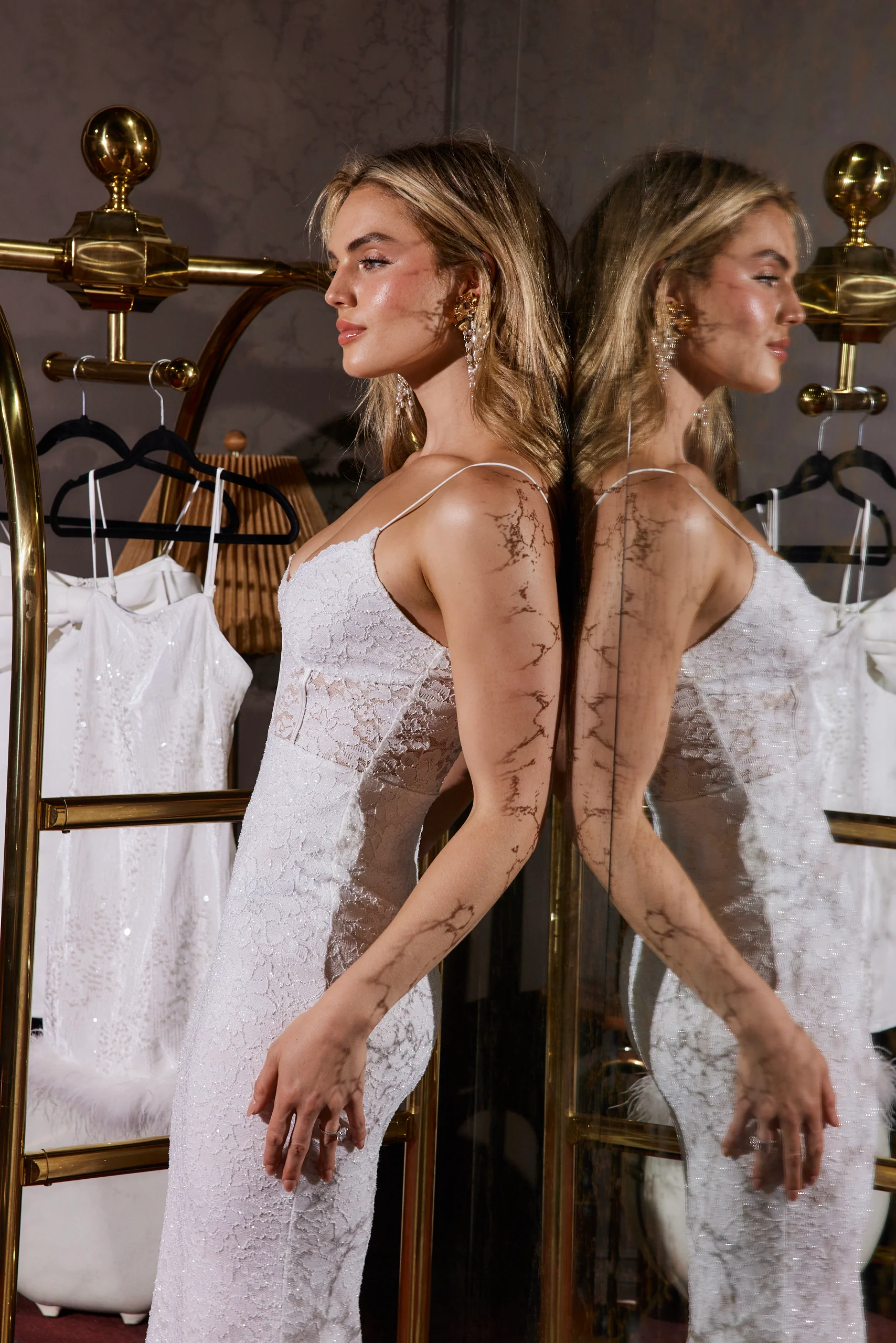 Lizette White Lace Maxi Dress - Image 7