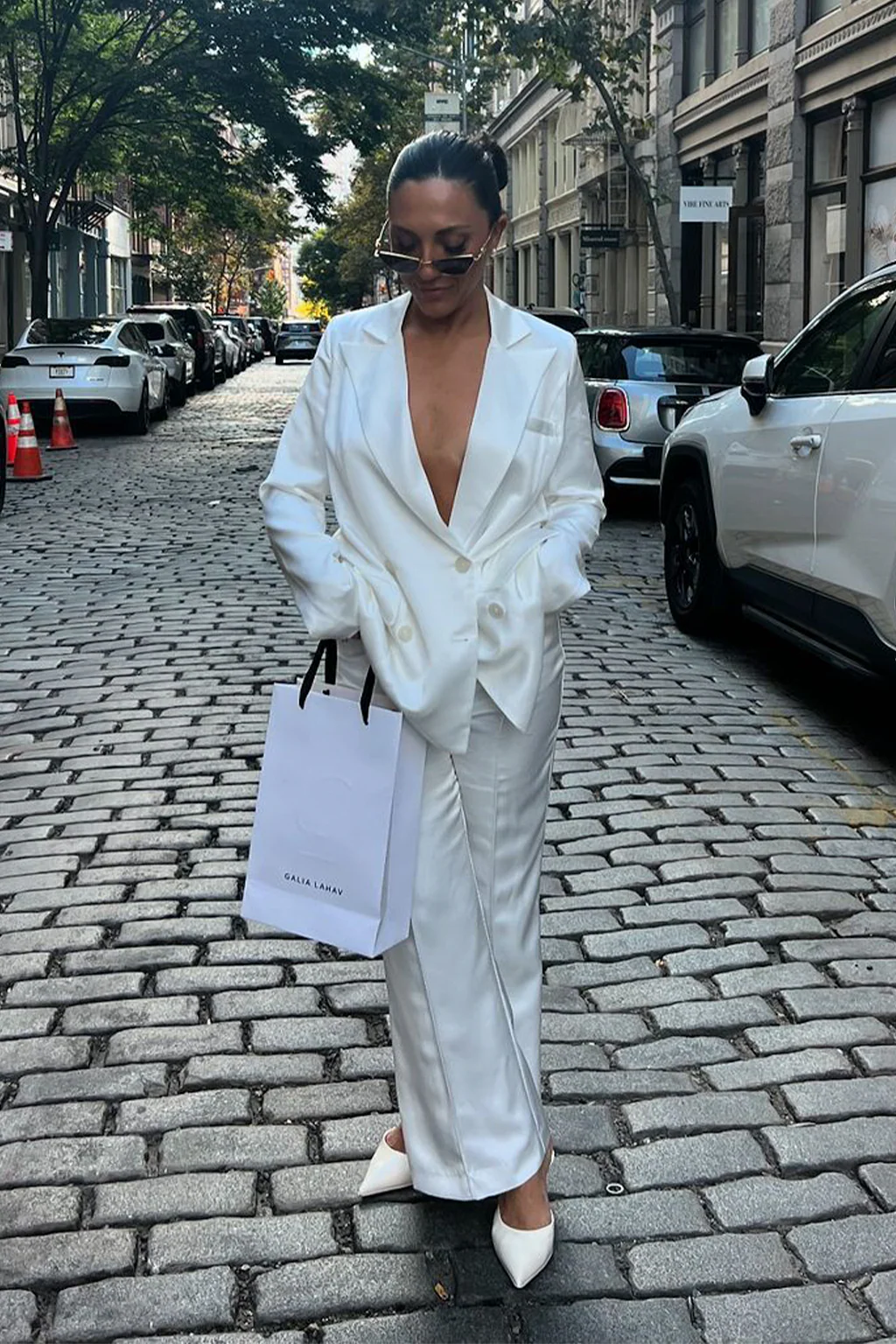 Madison White Satin Trousers - Image 4