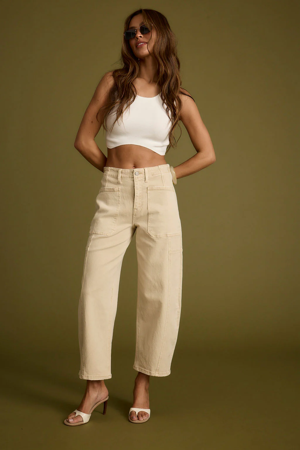 Malorie White Sleeveless Cropped Top - Image 4
