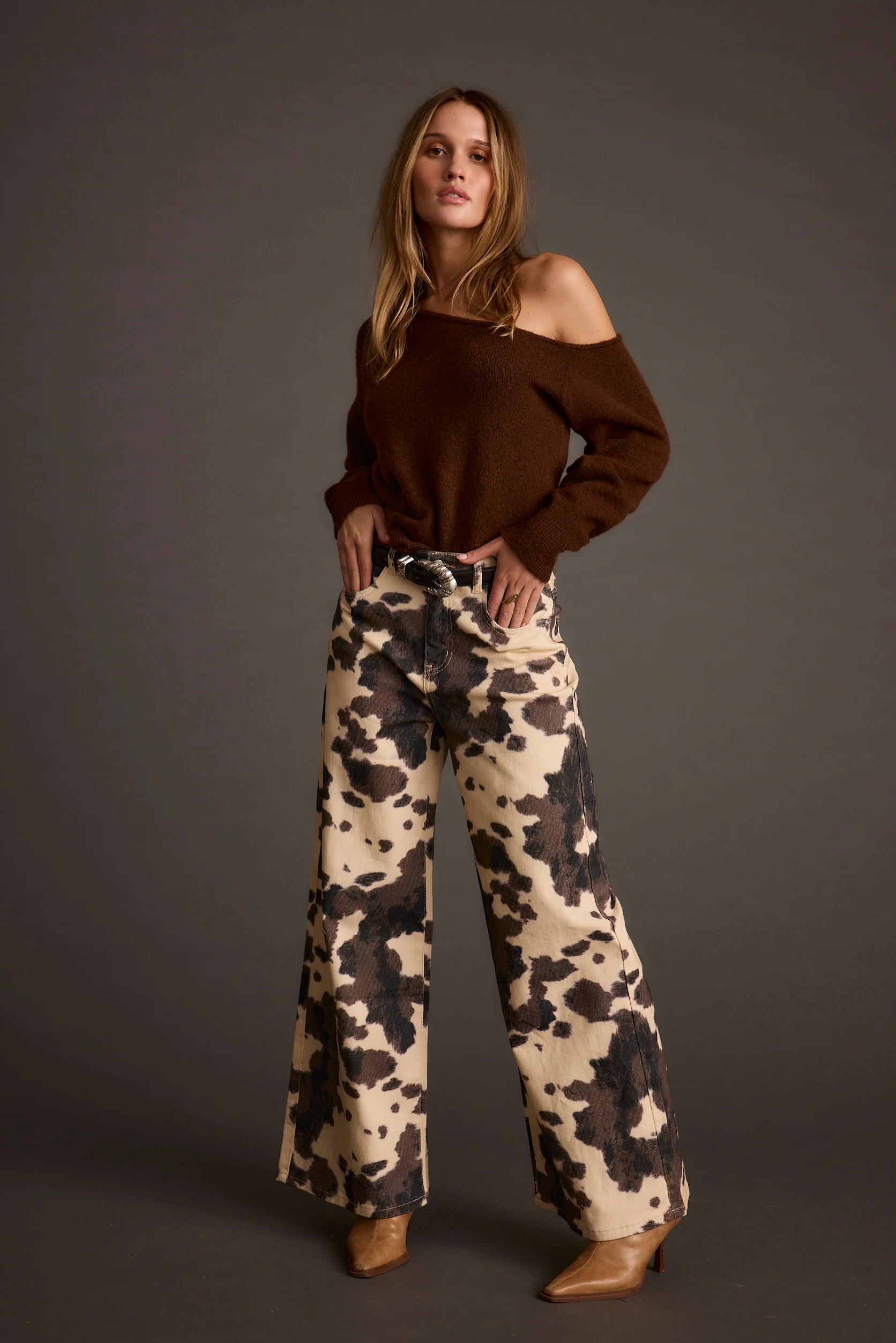 Margot Cinnamon Asymmetrical Sweater - Image 4