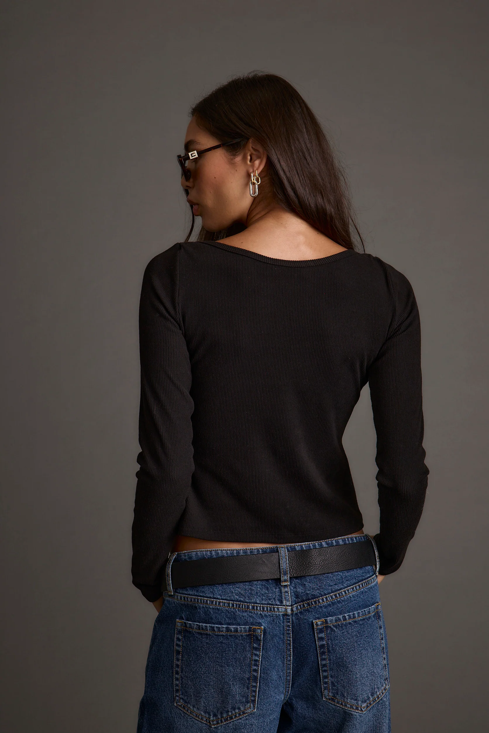 Matti Black Boat Neck Top - Image 8