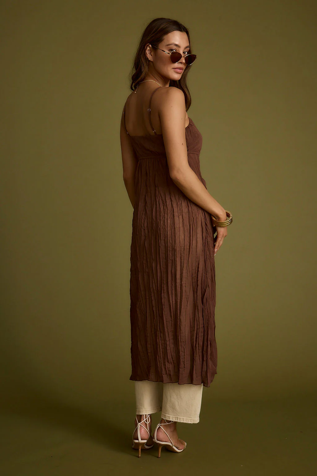 Mischa Brown Longline Cami Top - Image 5