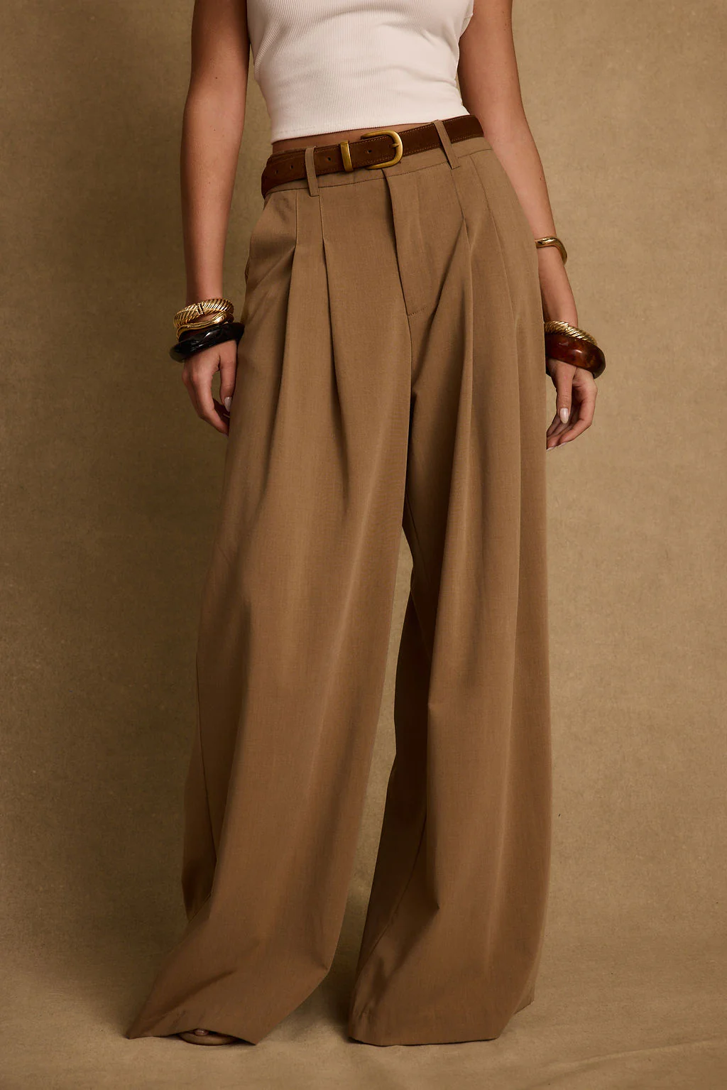 Nadine Tan Wide Leg Trouser - Image 7