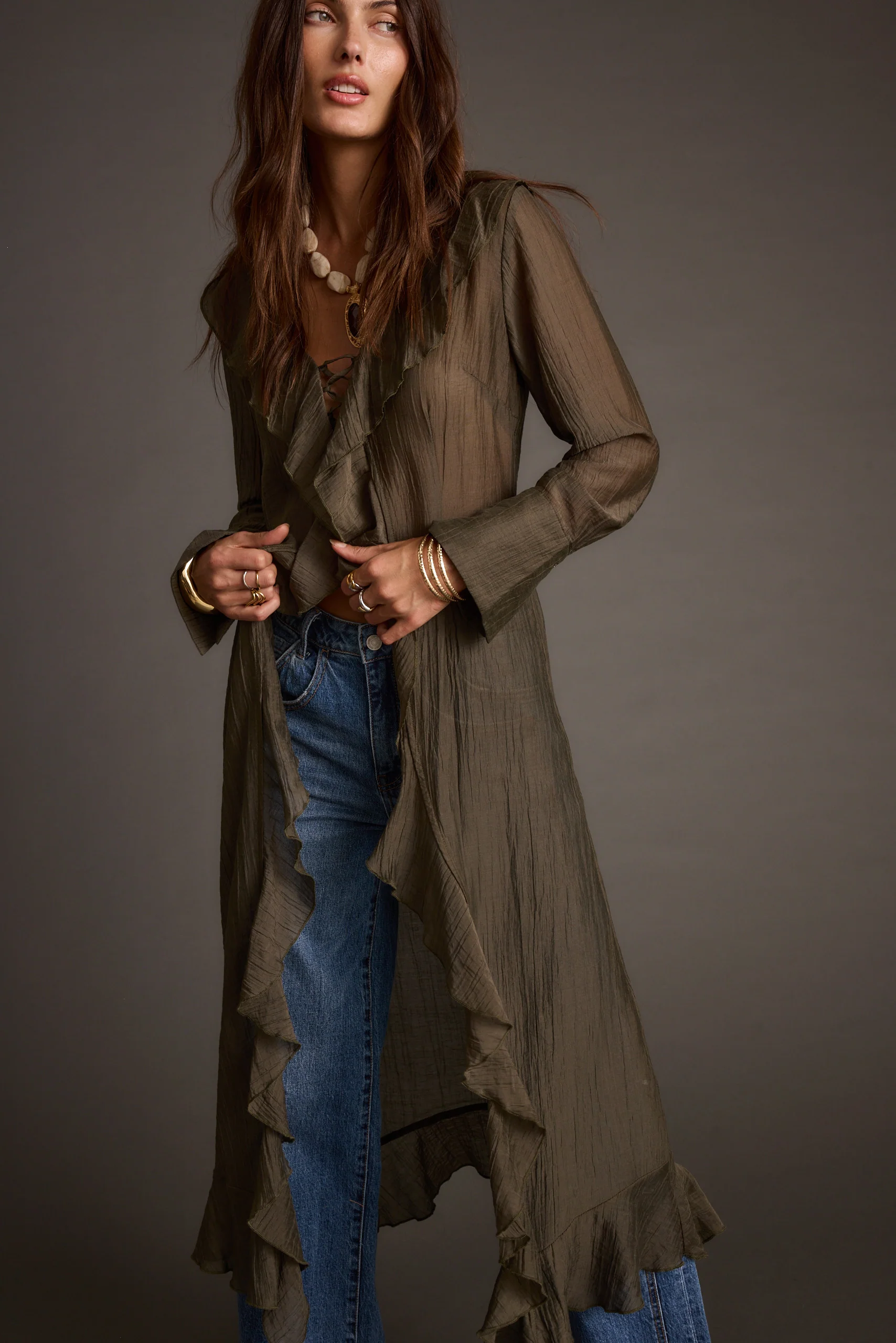 Naomi Olive Longline Top - Image 7