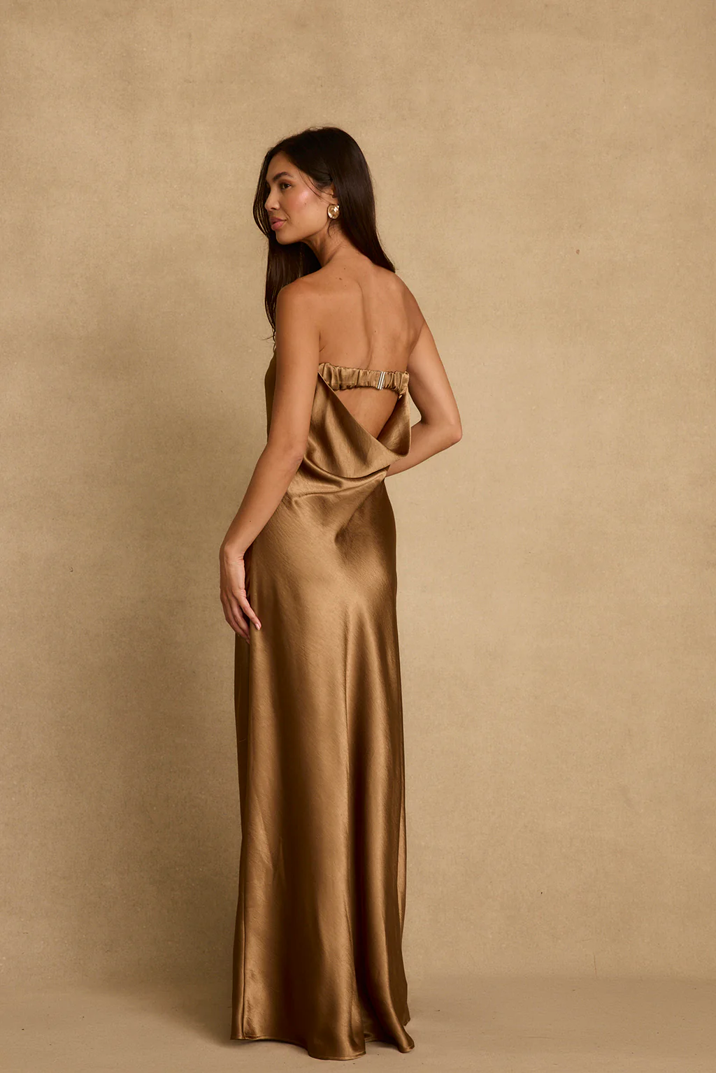 Natalia Bronze Strapless Maxi Dress - Image 3