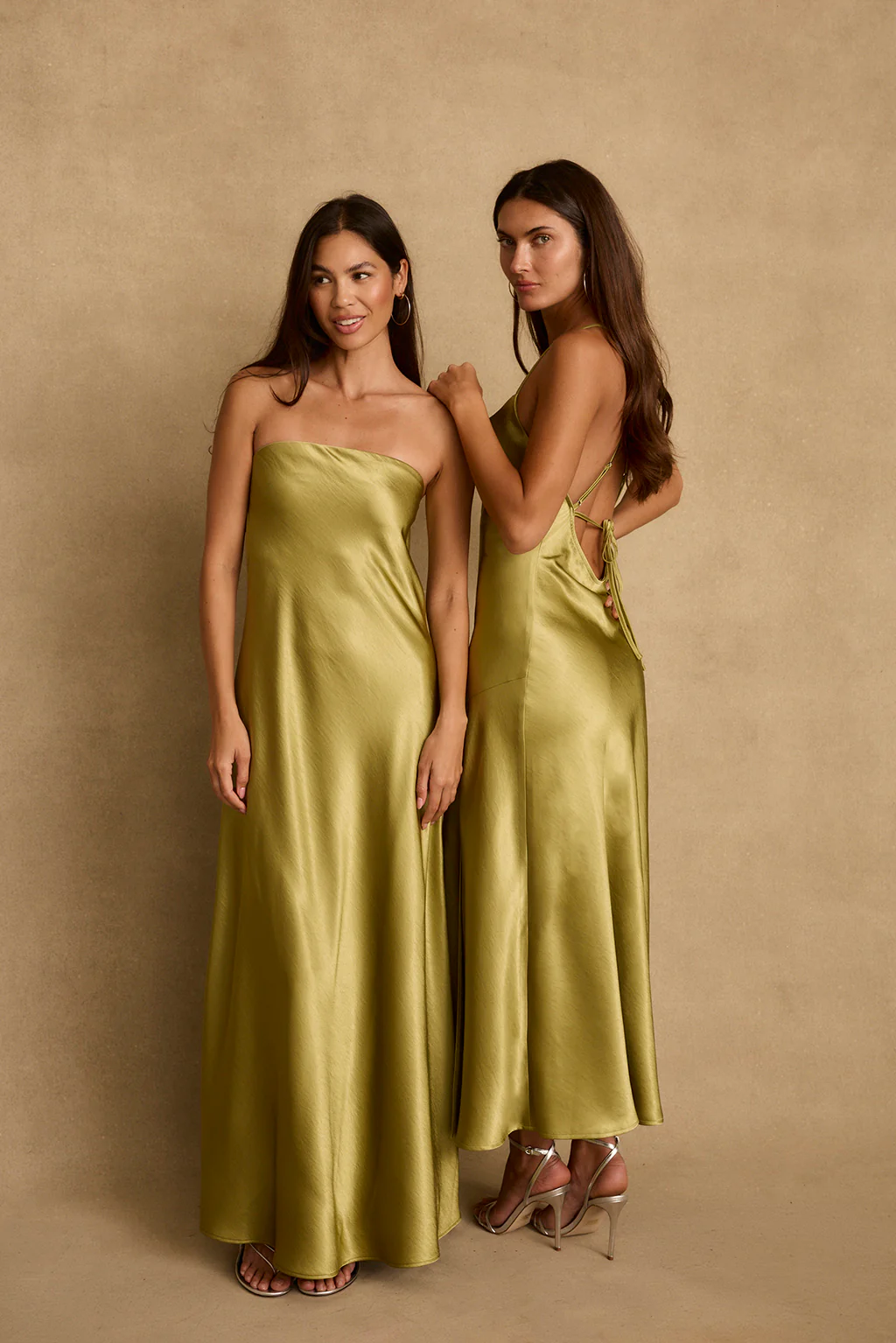 Natalia Chartreuse Satin Maxi Dress - Image 7