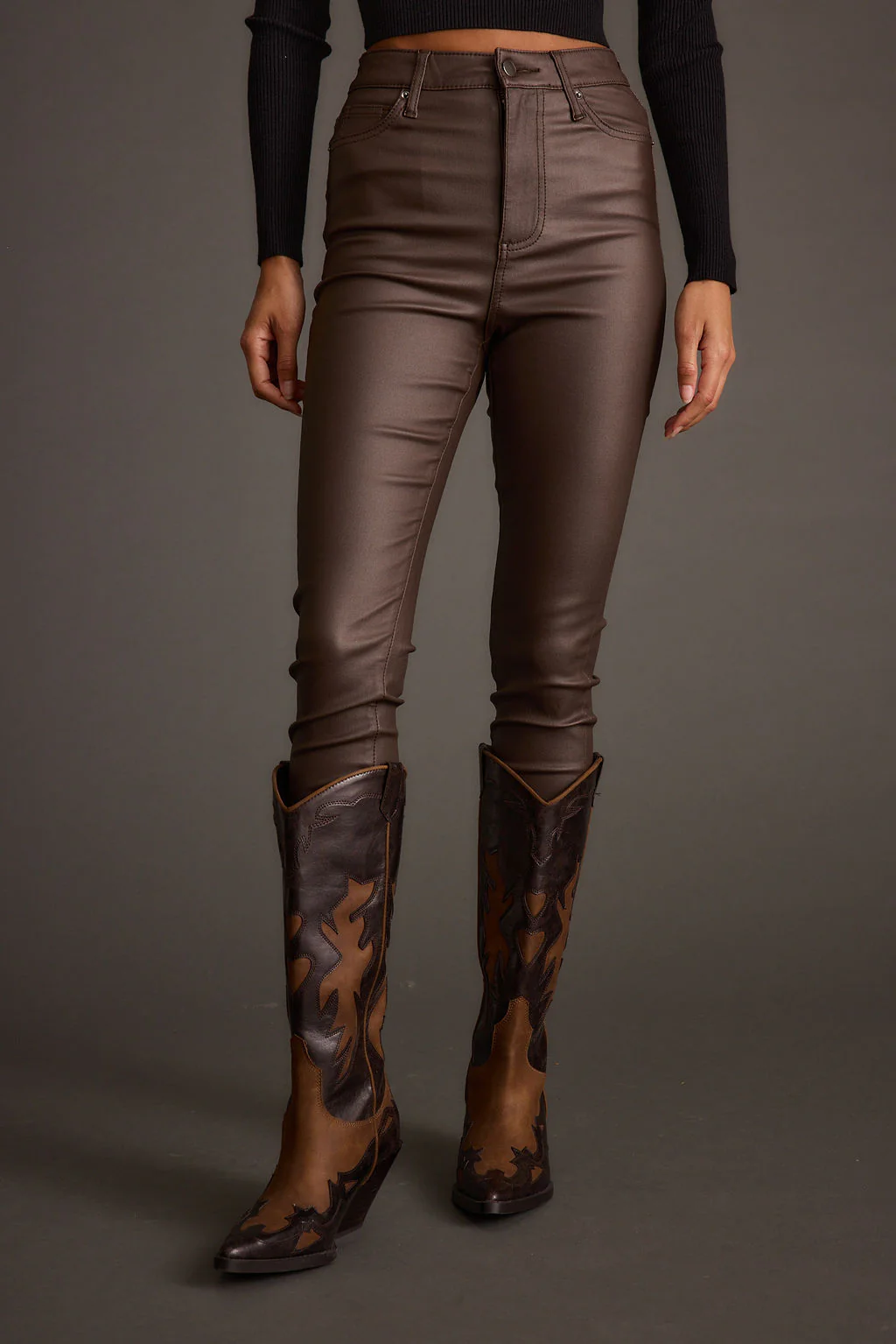 Nixon Mocha Coated Pants - Image 4