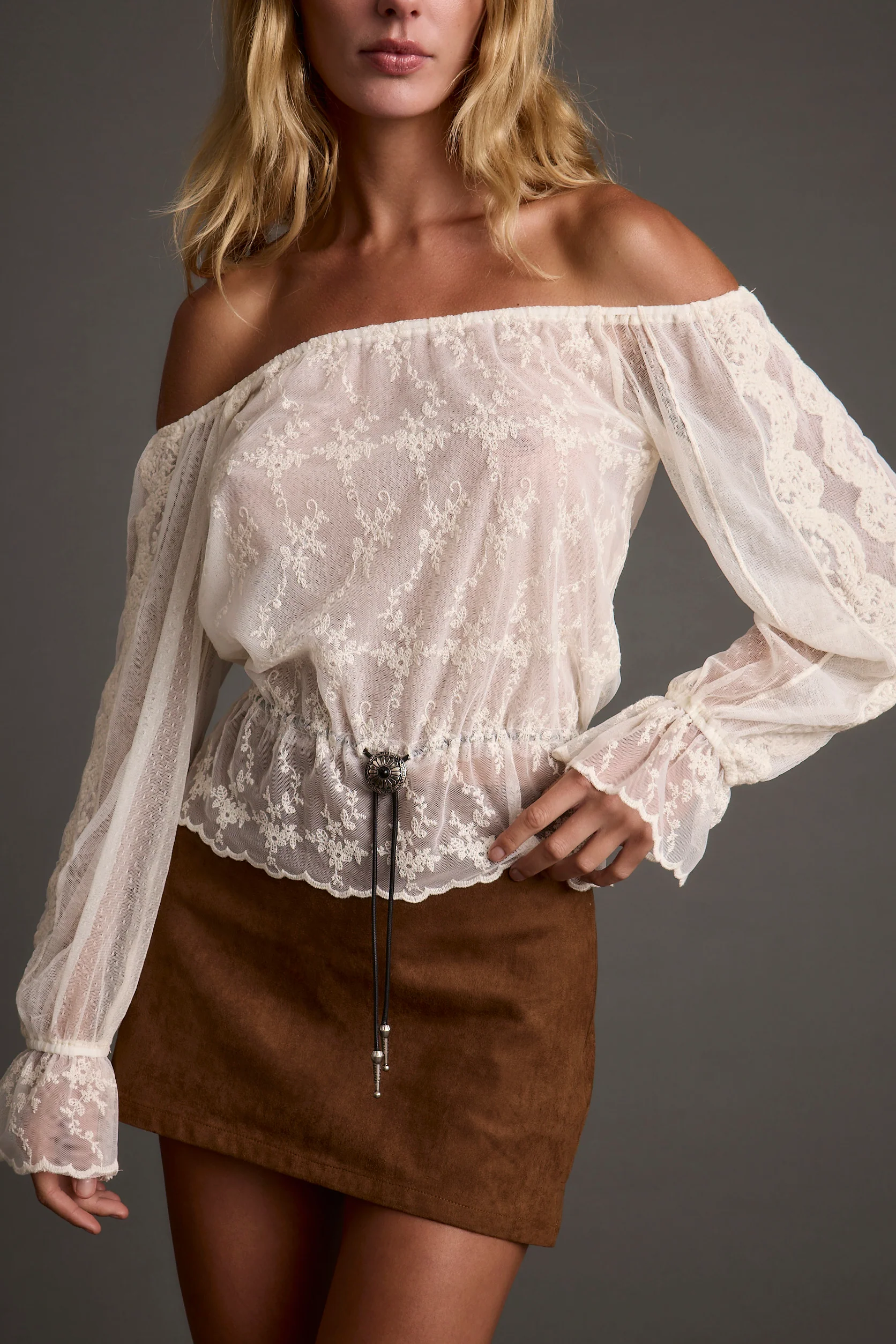 Norah Ivory Off Shoulder Top - Image 6