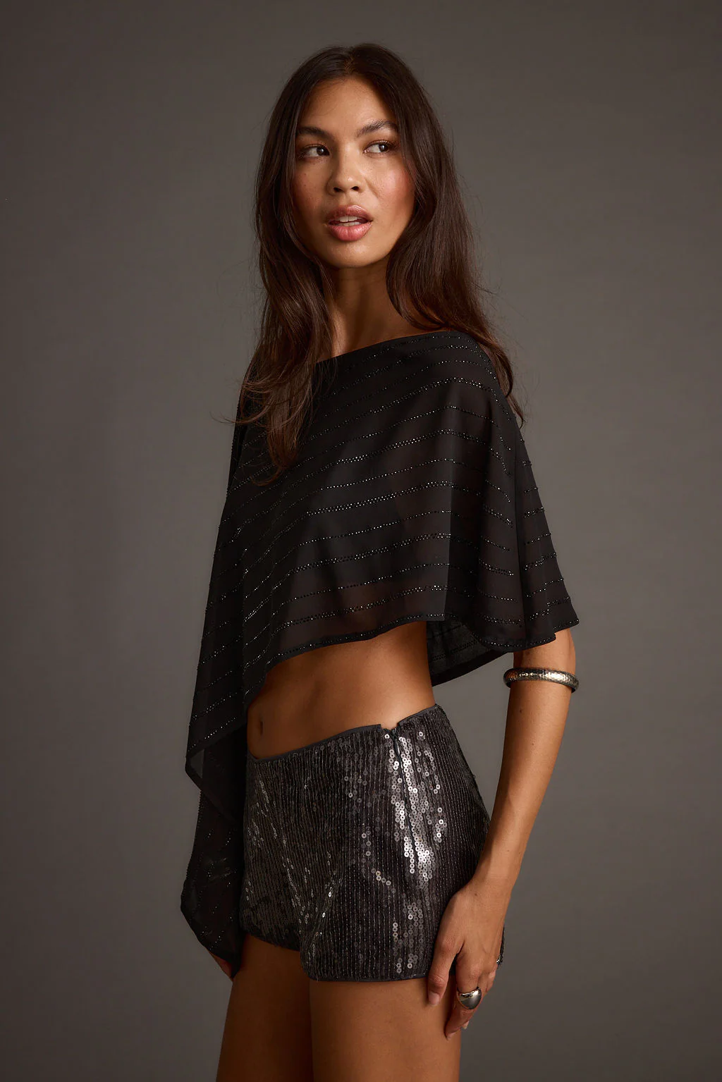 Oasis Black Rhinestone Shawl - Image 6