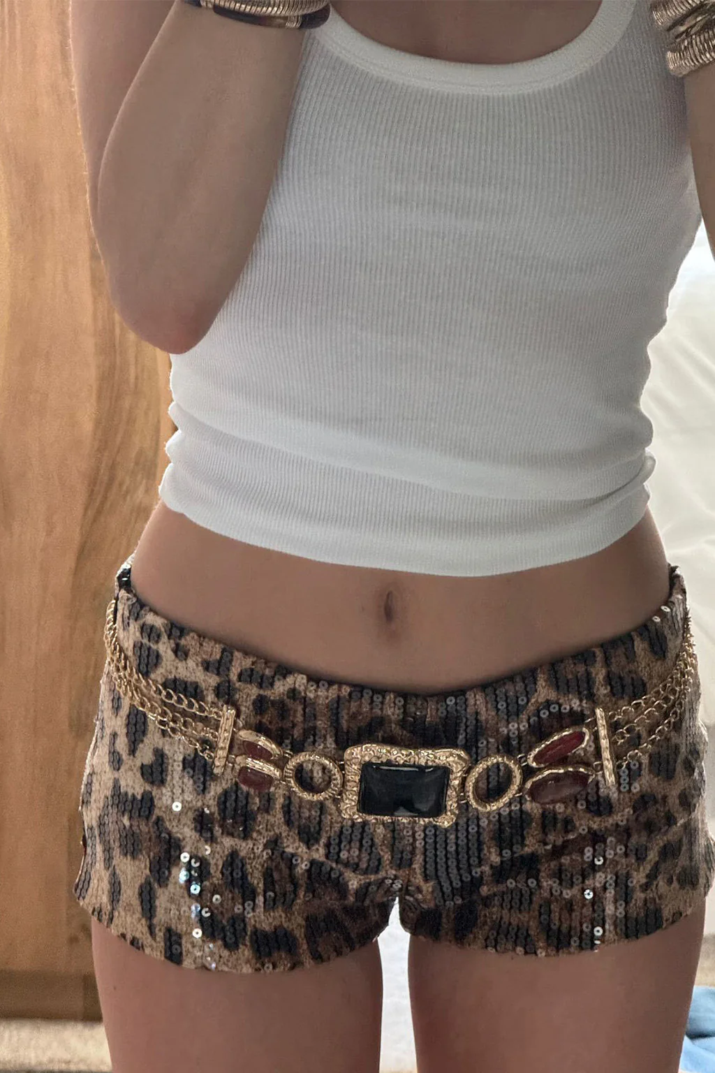 Panther Leopard Sequin Hot Shorts - Image 2