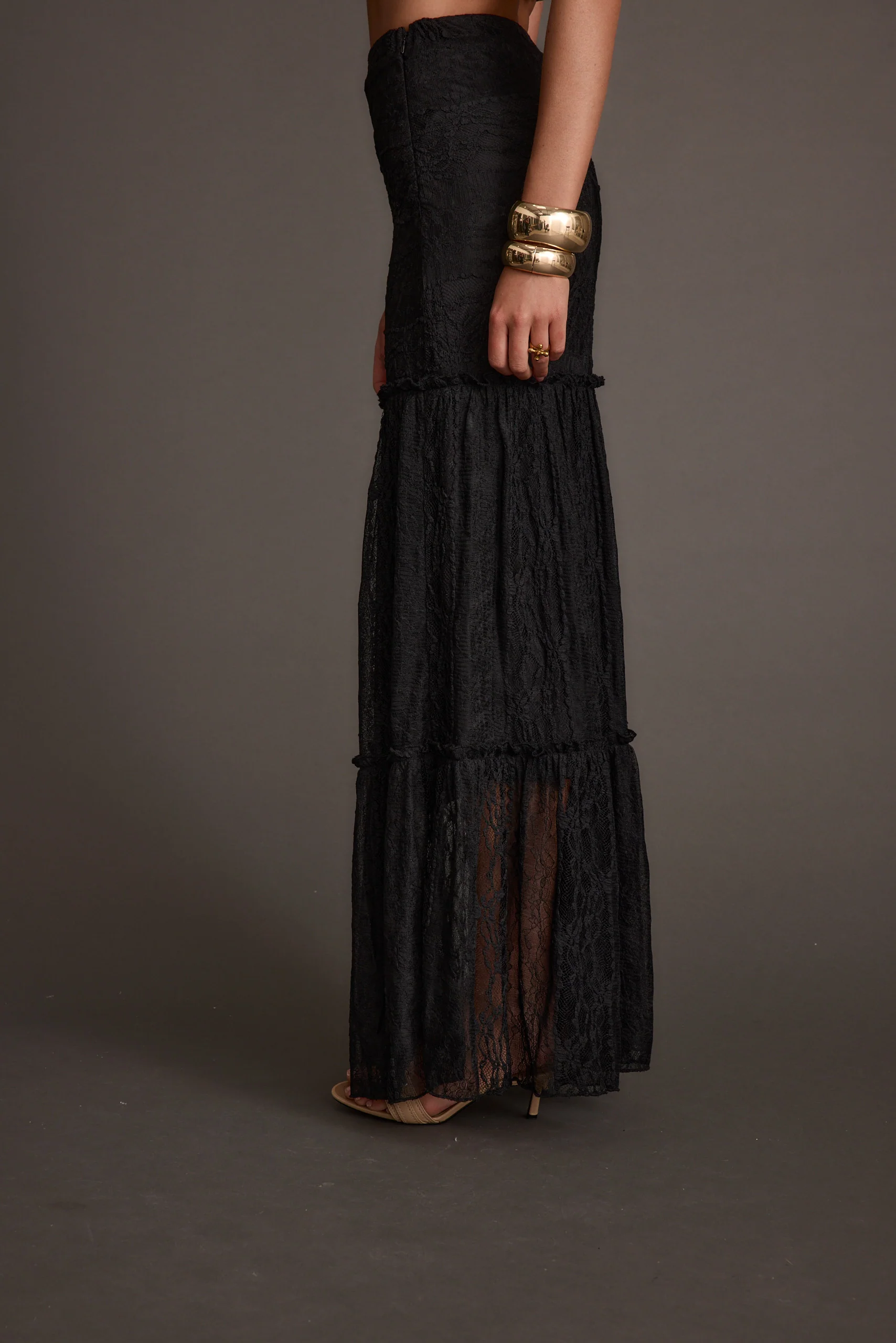 Poppy Black Lace Maxi Skirt - Image 6