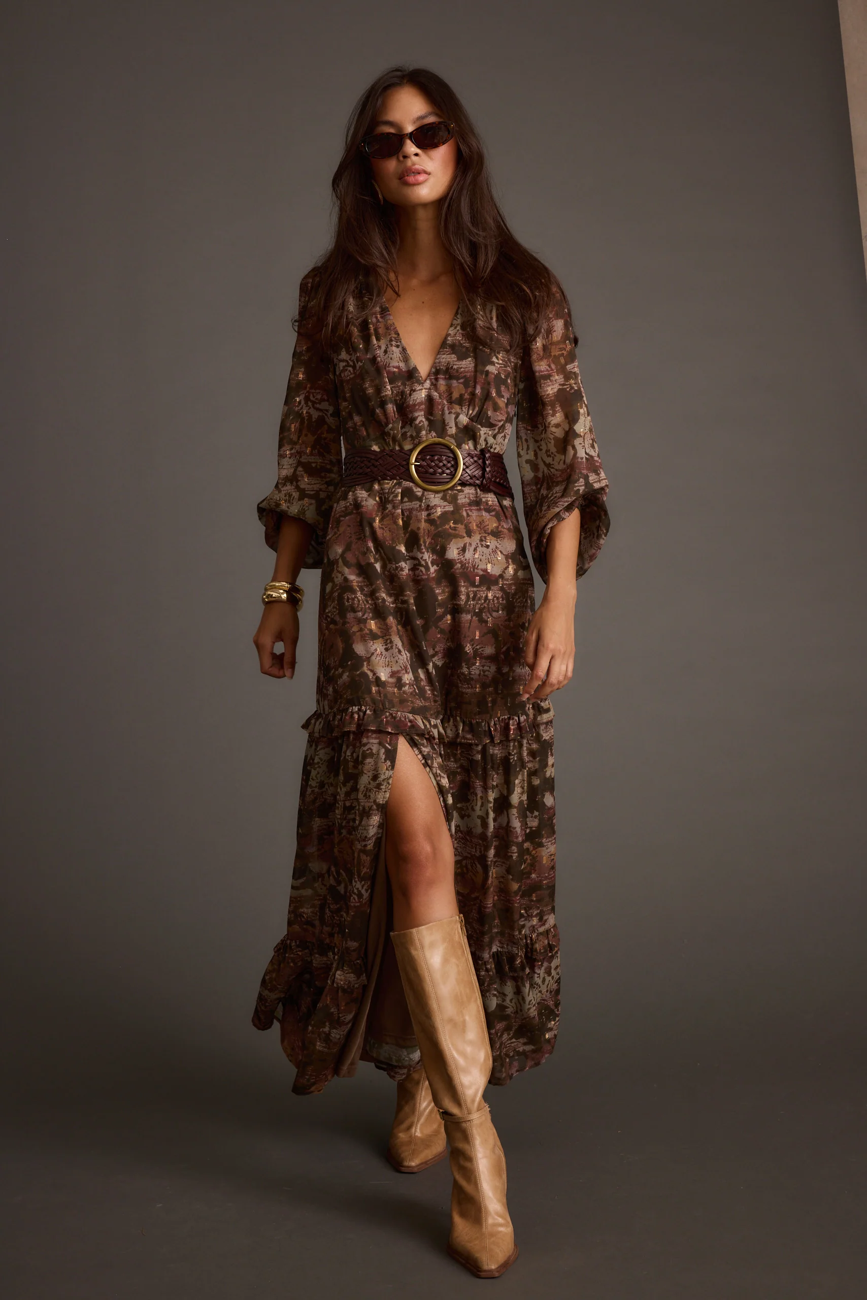 Raindance Floral Long Sleeved Maxi Dress - Image 7