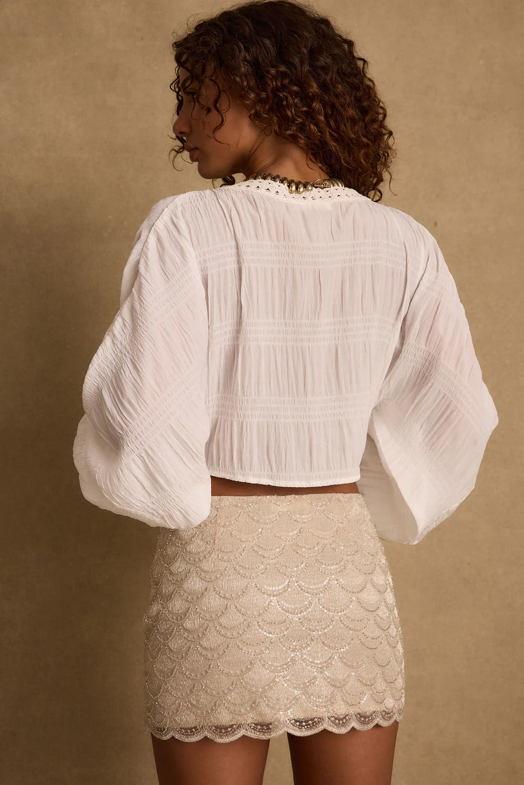 Rainey White Lace Up Top - Image 3