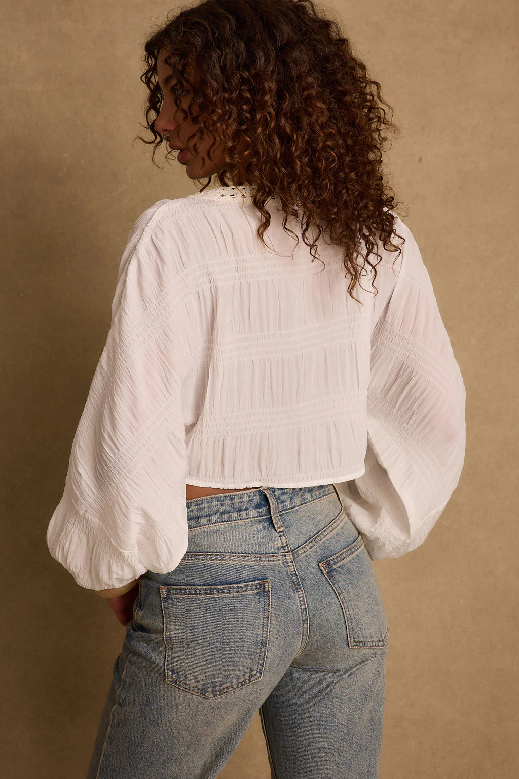 Rainey White Lace Up Top - Image 9