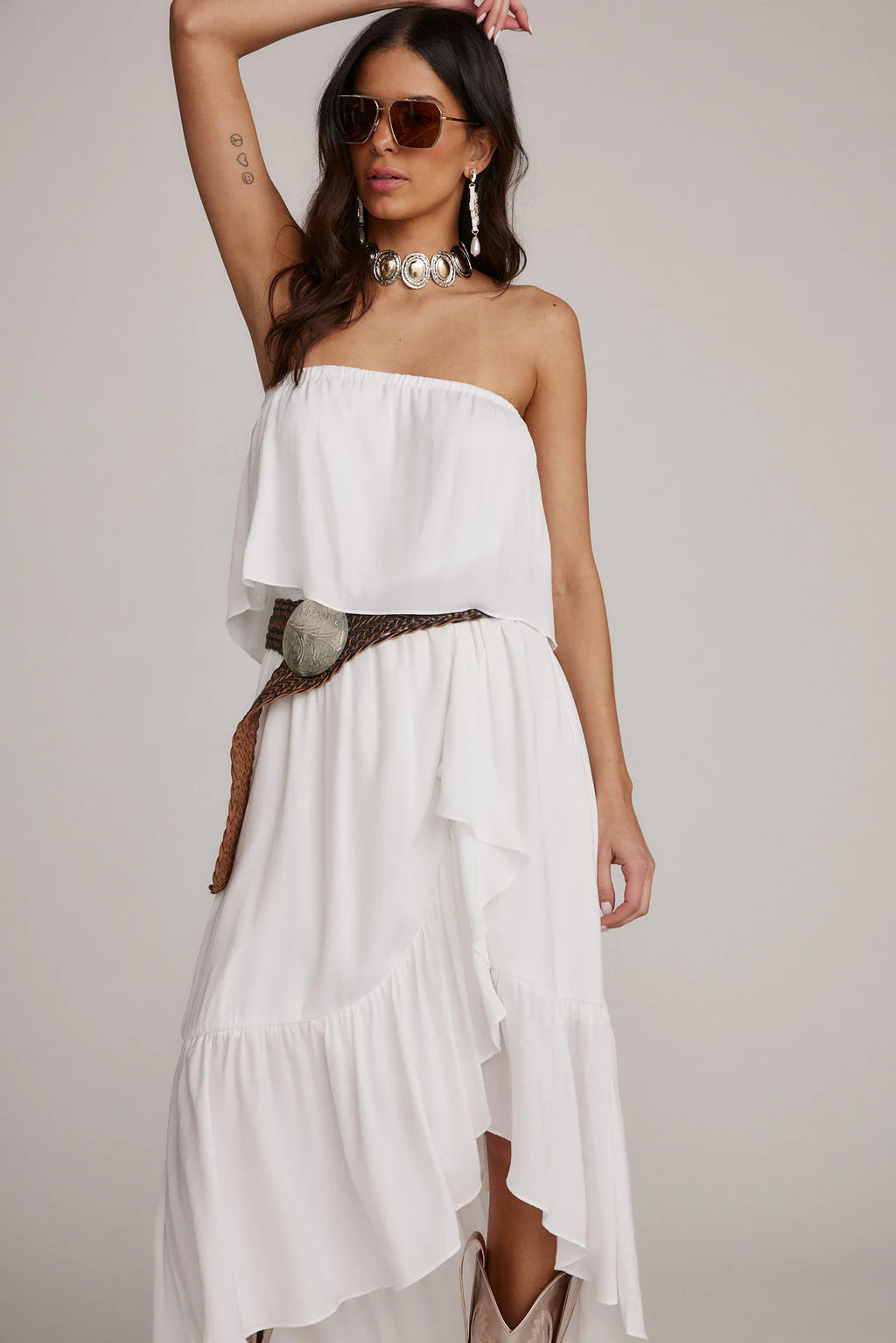 Rosie White Strapless Dress - Image 3