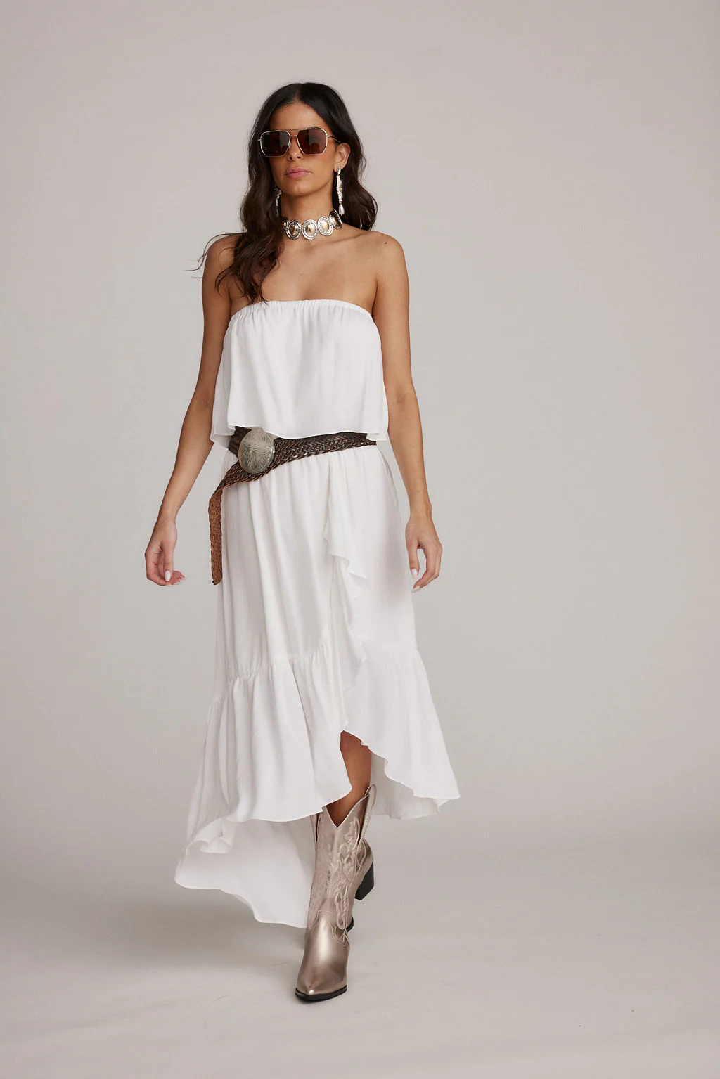 Rosie White Strapless Dress - Image 4