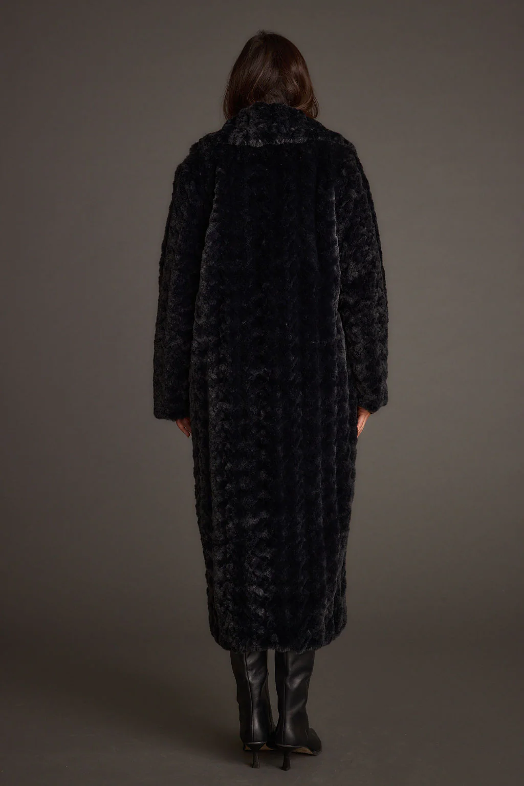 Sasha Black Floor Length Coat - Image 2