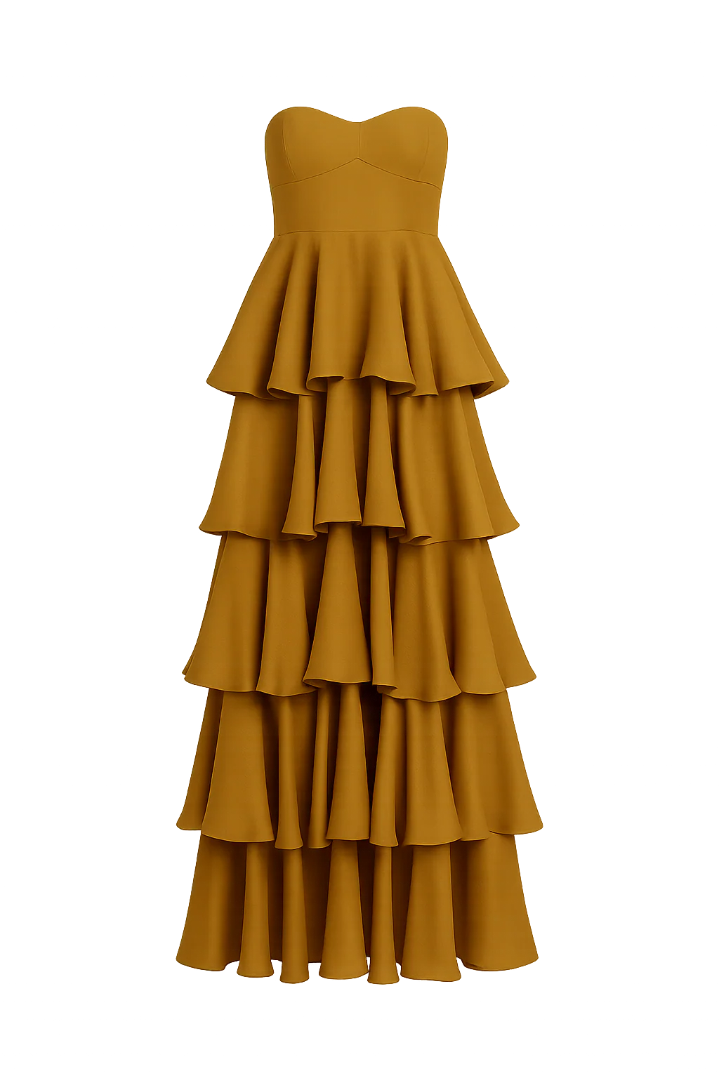 Selene Gold Ruffle Maxi Dress - Image 11
