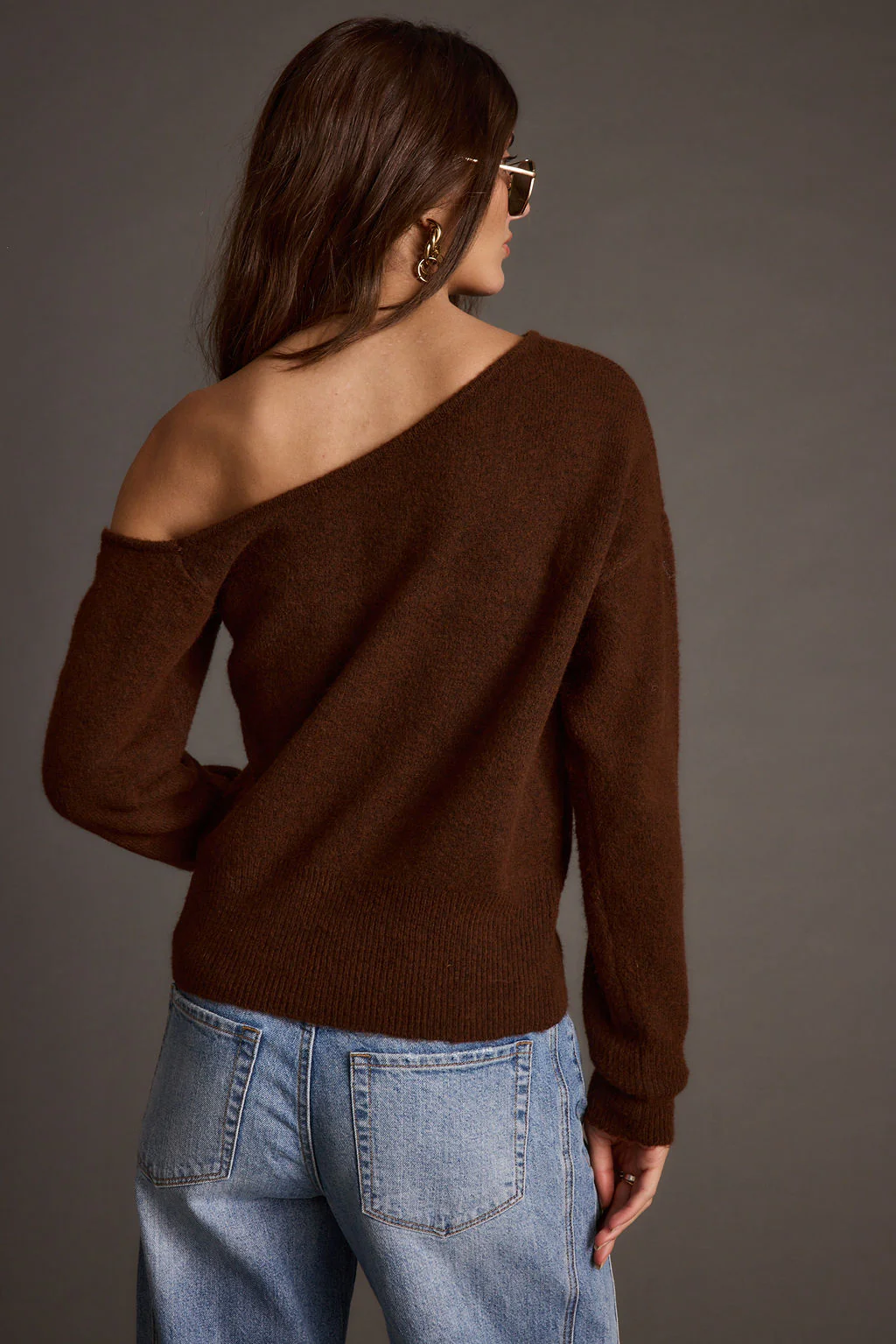 Margot Cinnamon Asymmetrical Sweater - Image 11