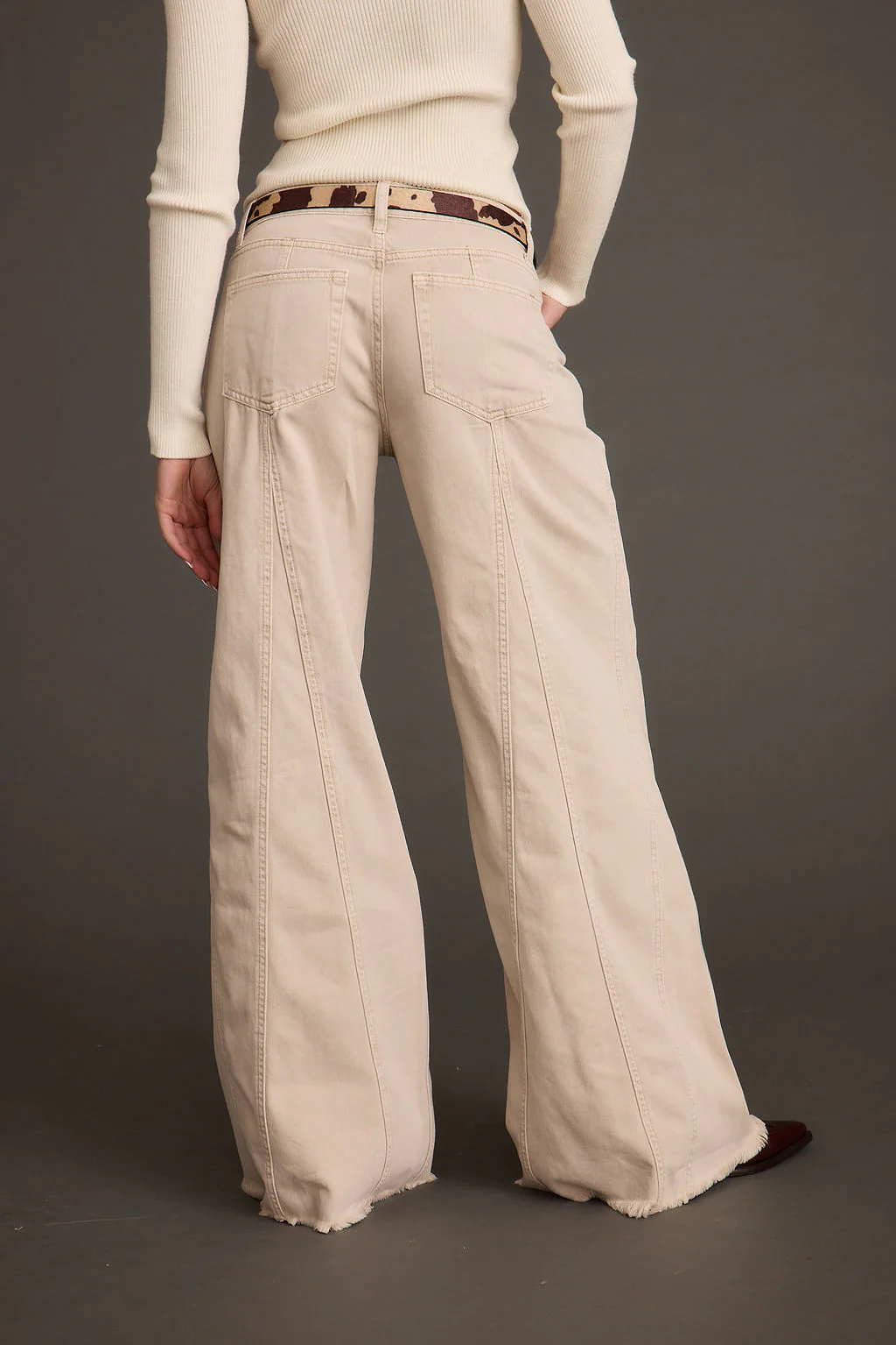 Sierra Beige Low Rise Wide Leg Jean - Image 2