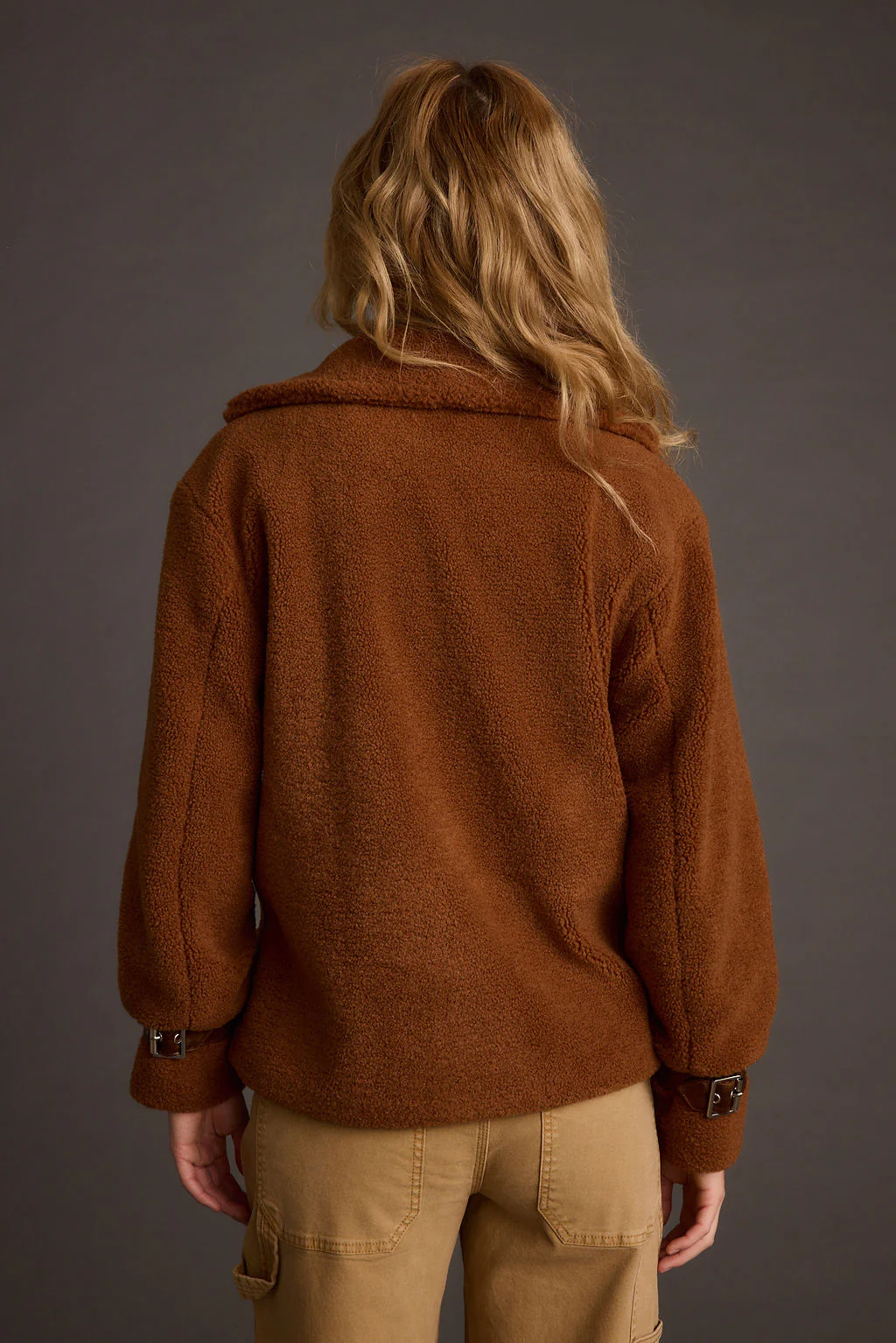 Slater Mocha Moto Sherpa Coat - Image 5