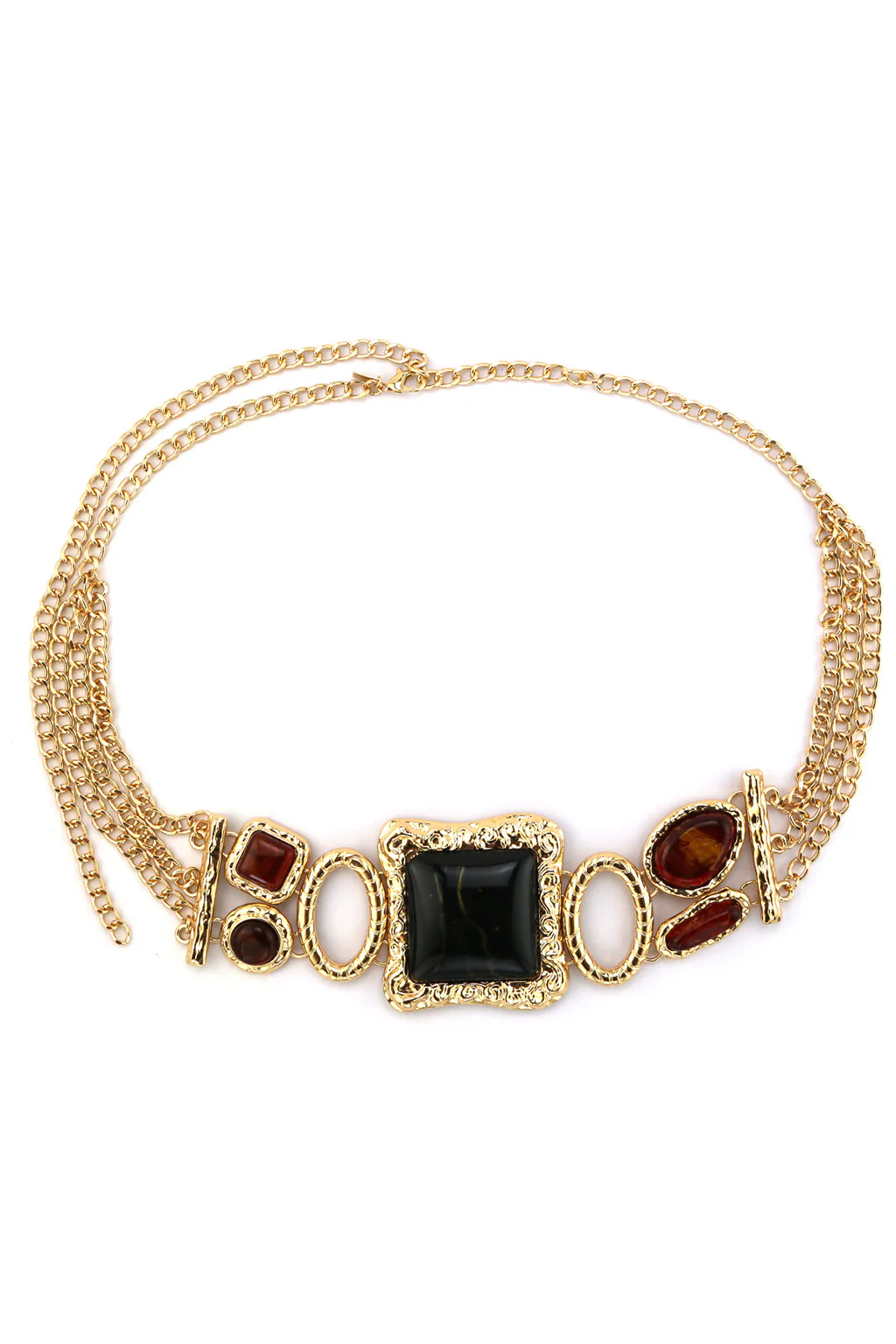Soleil Statement Stone Gold Chain Belt - Image 4