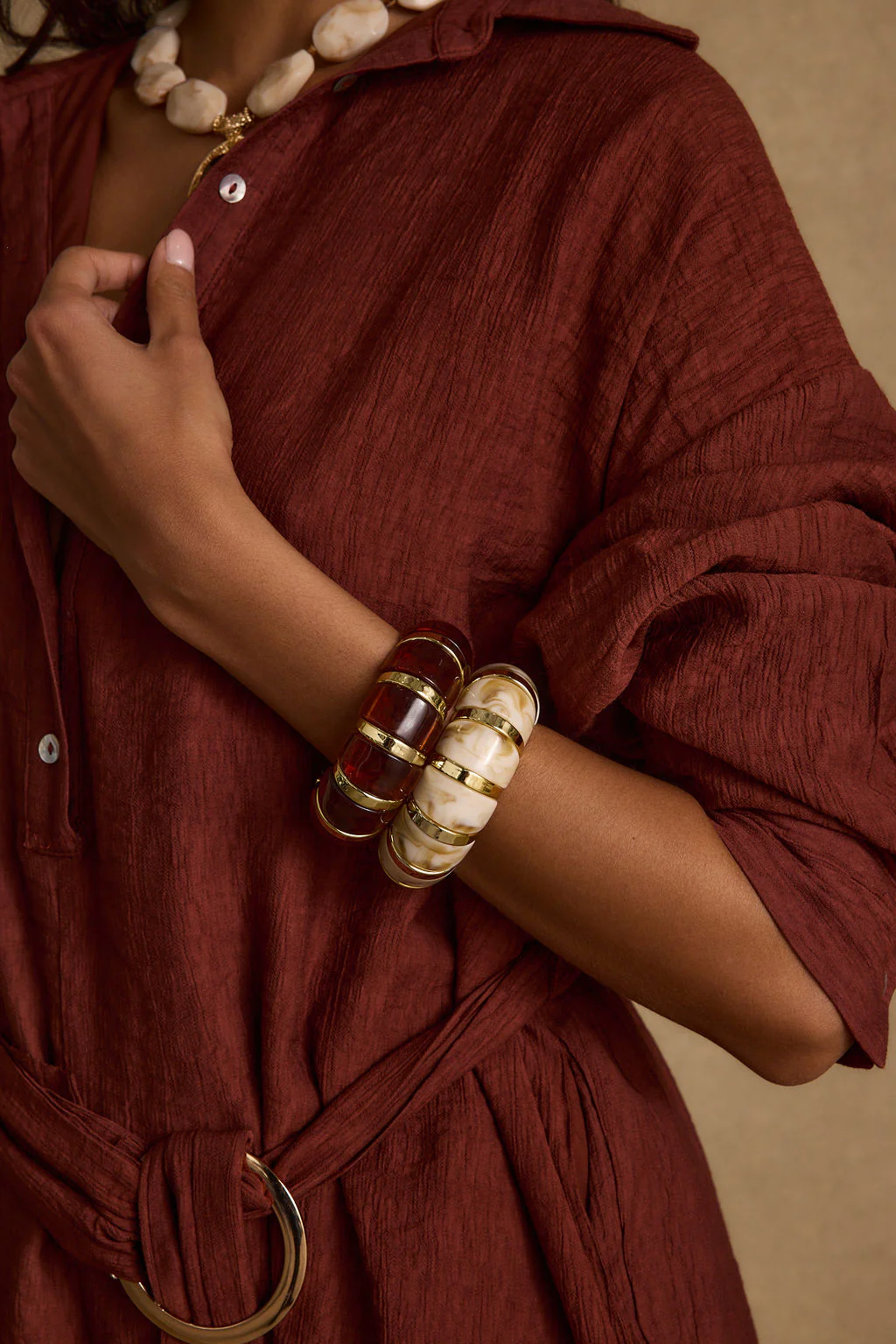 Soreya Resin and Gold Bangles - Image 3