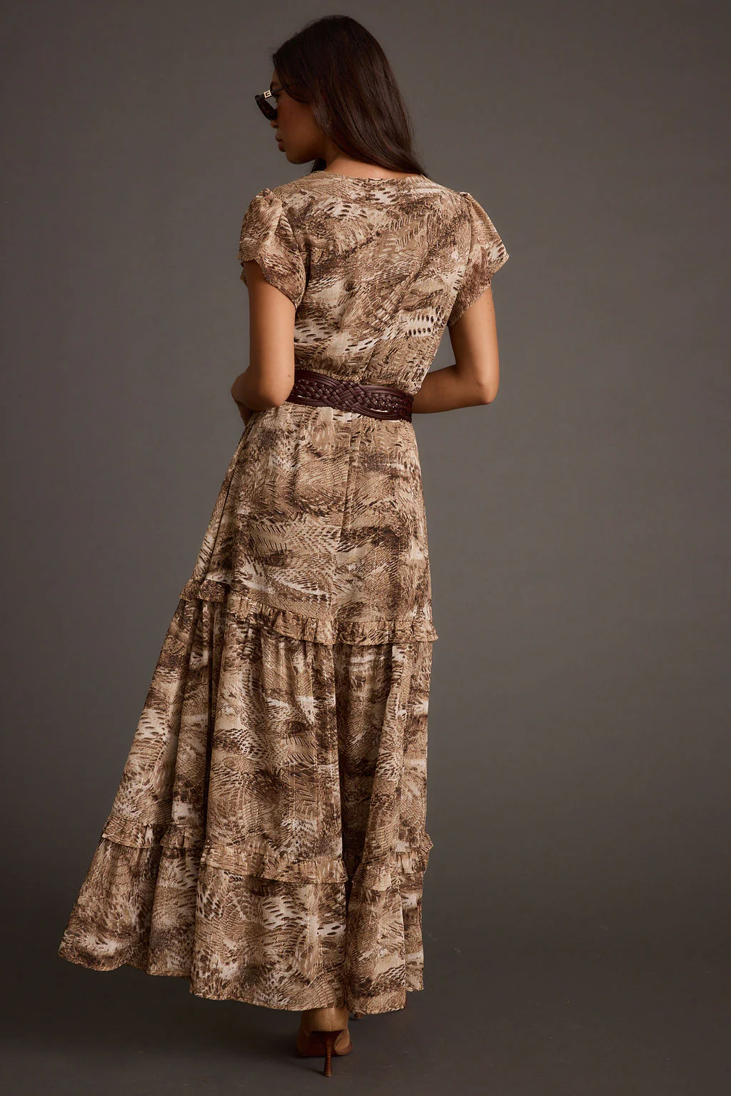 Sundance Mocha Printed Maxi Dress - Image 3