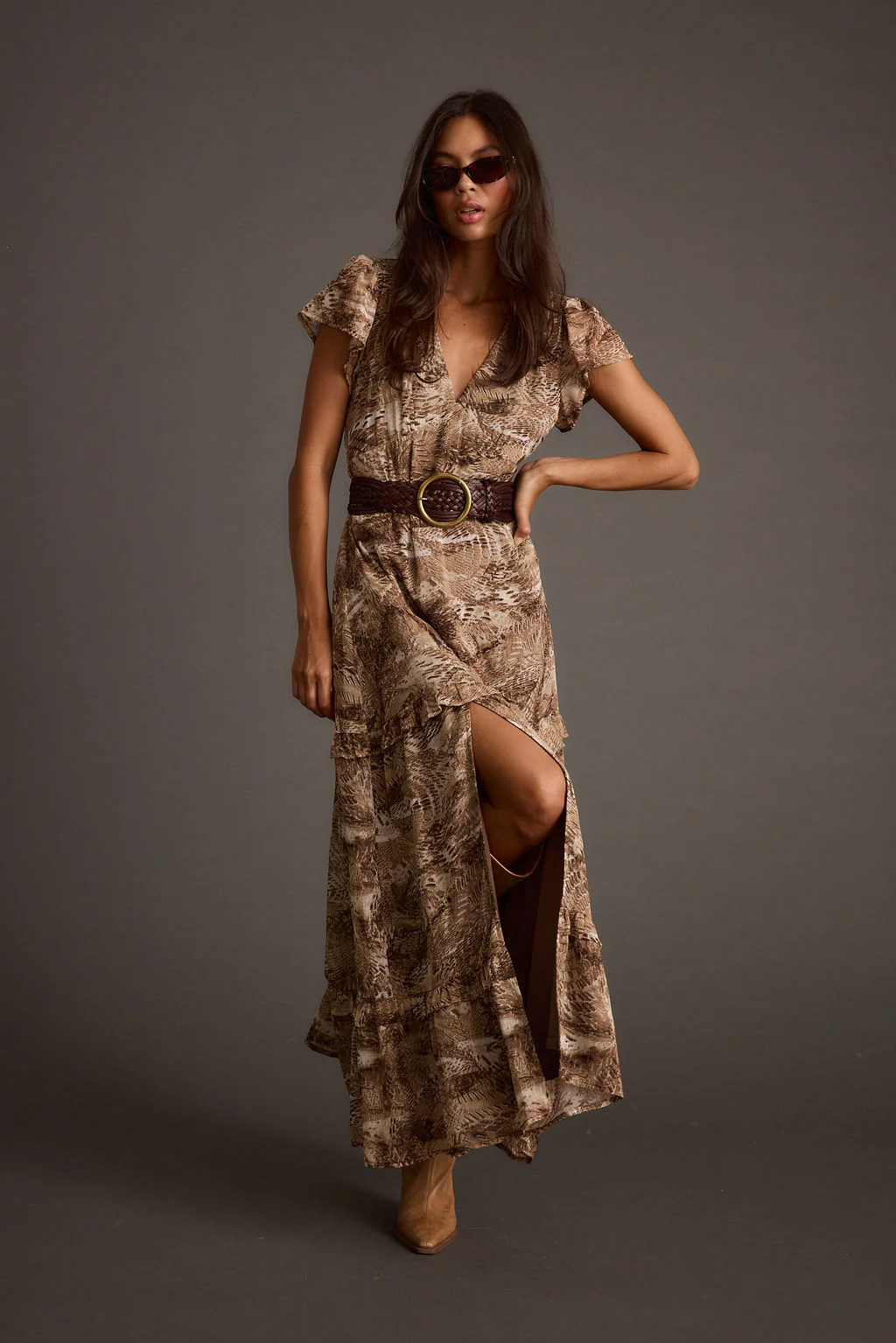 Sundance Mocha Printed Maxi Dress - Image 4