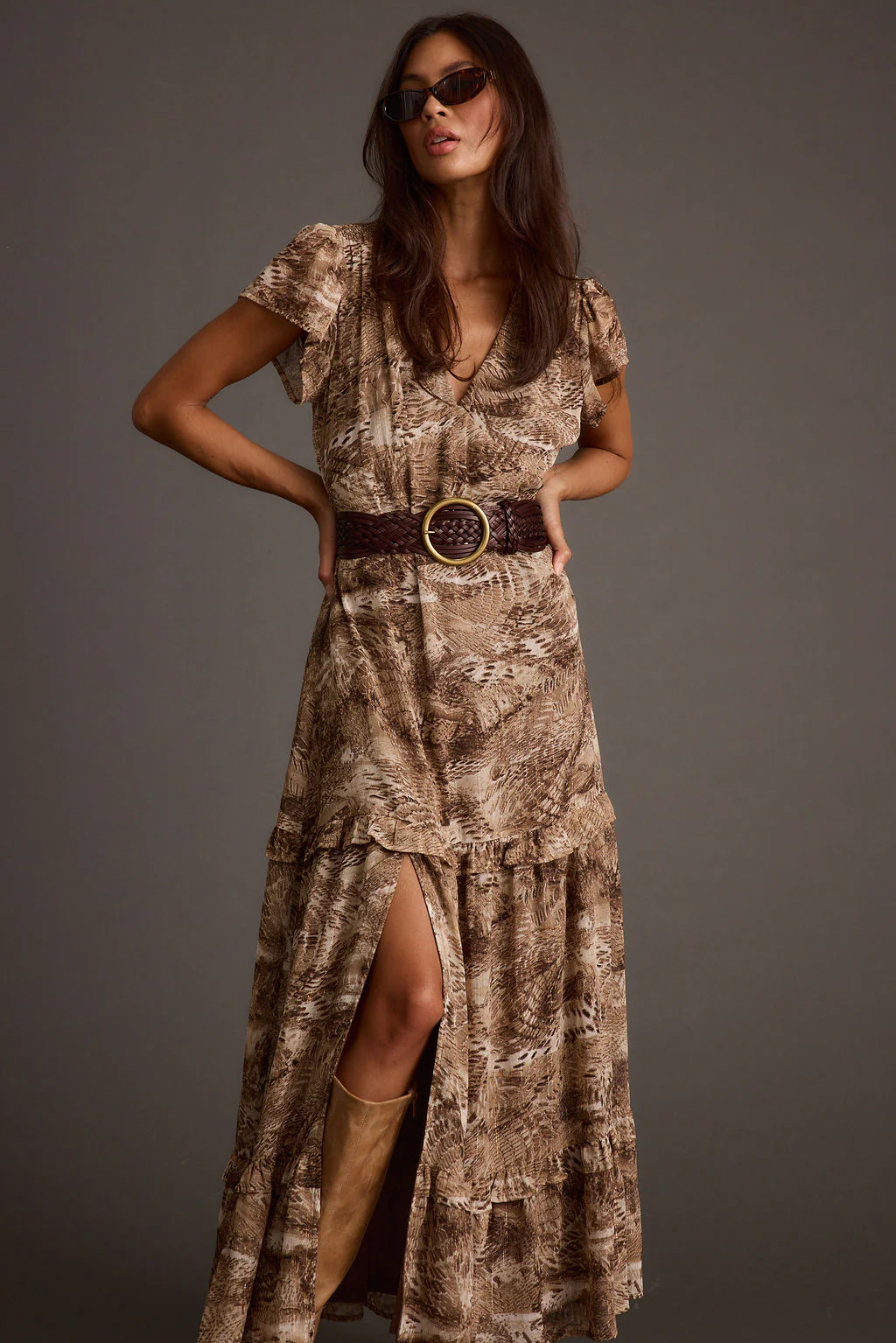 Sundance Mocha Printed Maxi Dress - Image 5