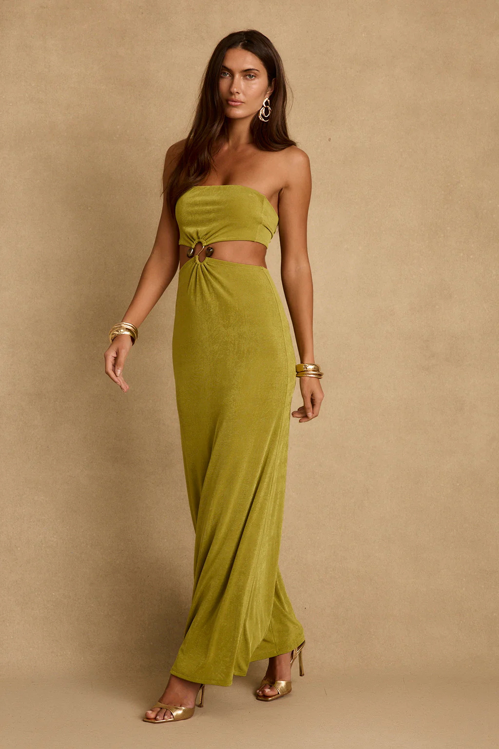 Sunspell Chartreuse Strapless Maxi Dress - Image 4