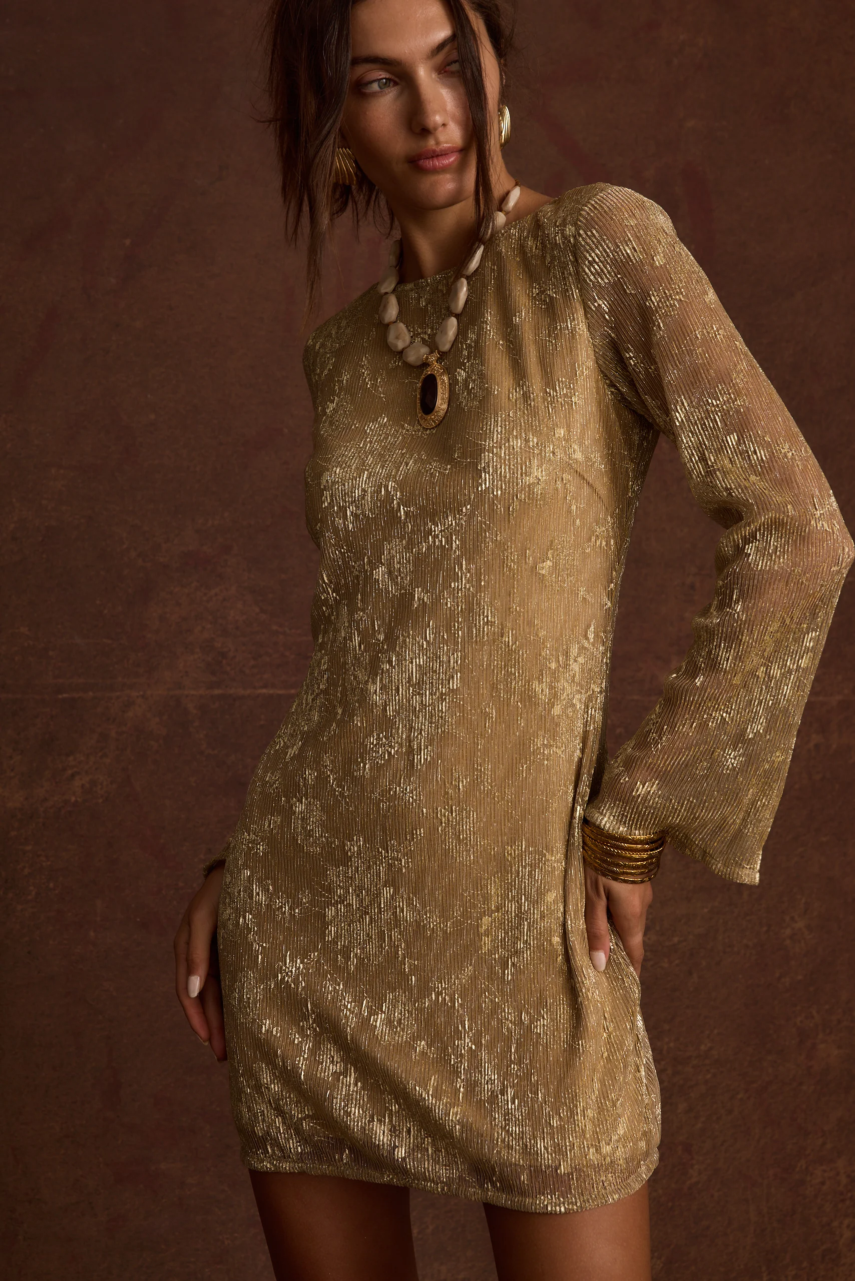 Tate Gold Mini Dress